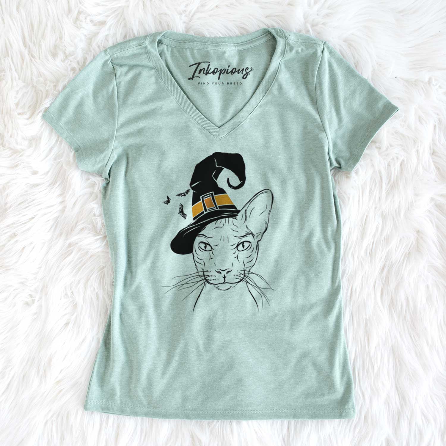 Witch Sammy the Spinx Cat - Women's V-neck Shirt