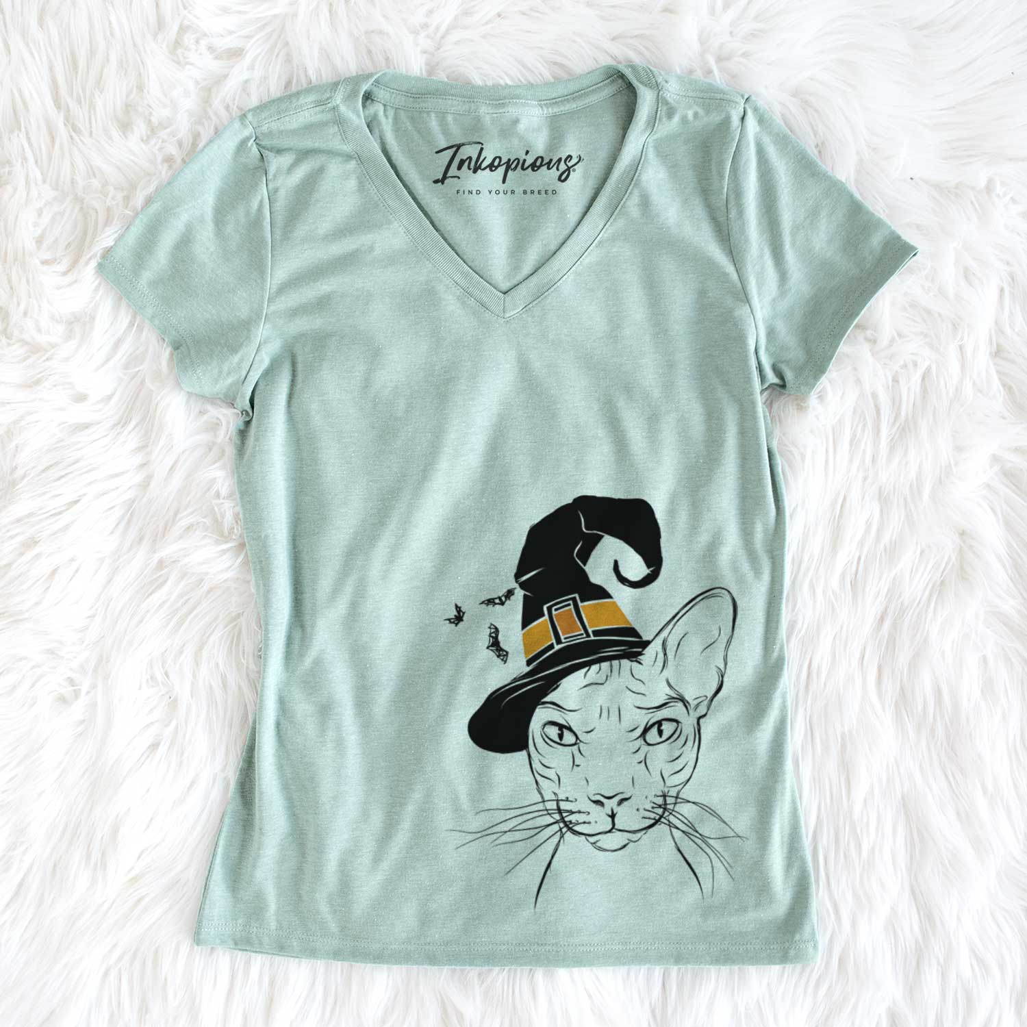 Witch Sammy the Spinx Cat - Women's V-neck Shirt