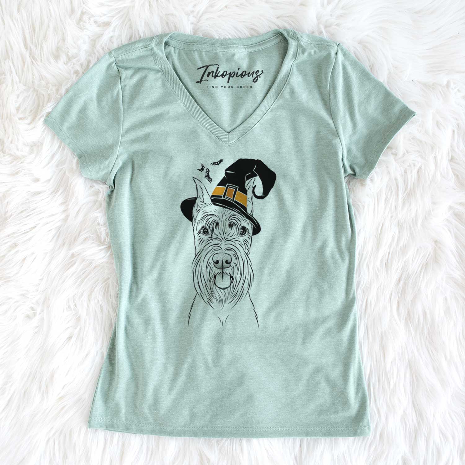 Witch Samuel the Standard Schnauzer - Women's V-neck Shirt