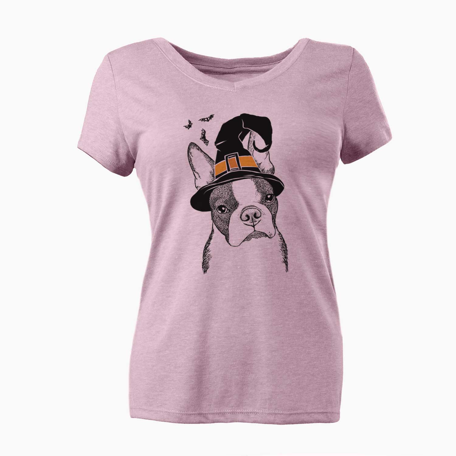 Witch Samuel the Boston Terrier - Women's V-neck Shirt