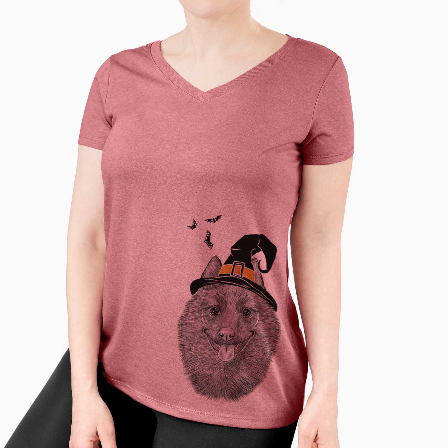 Witch Sander the Schipperke - Women's V-neck Shirt
