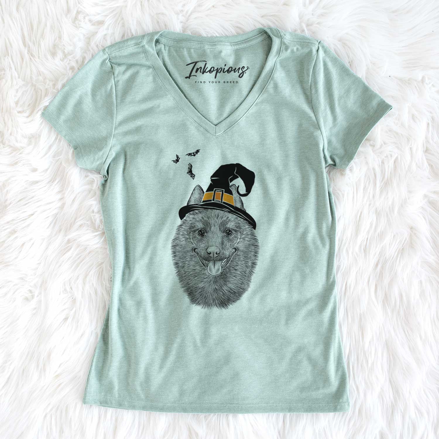 Witch Sander the Schipperke - Women's V-neck Shirt