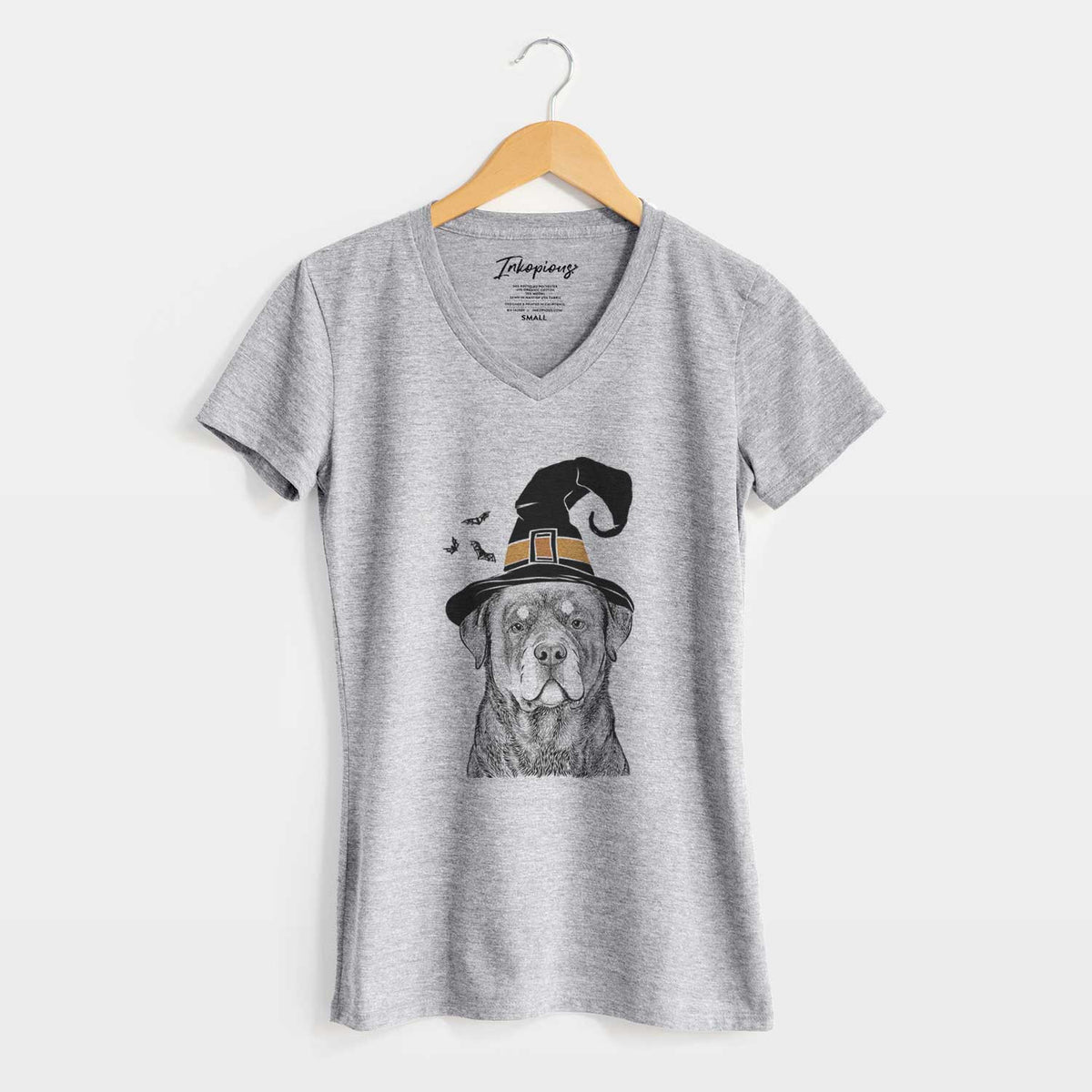 Witch Sarge the Rottweiler - Women's V-neck Shirt
