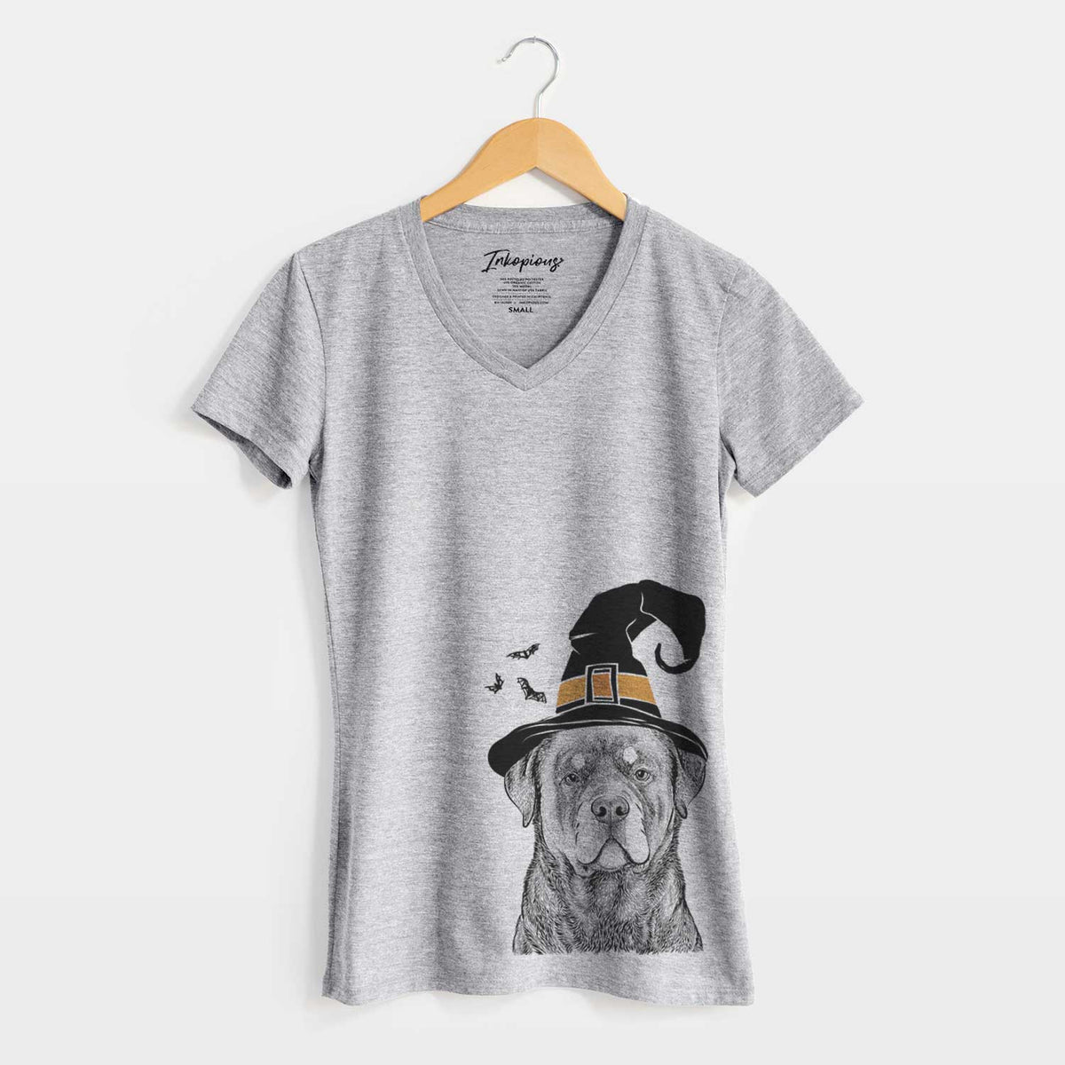 Witch Sarge the Rottweiler - Women's V-neck Shirt