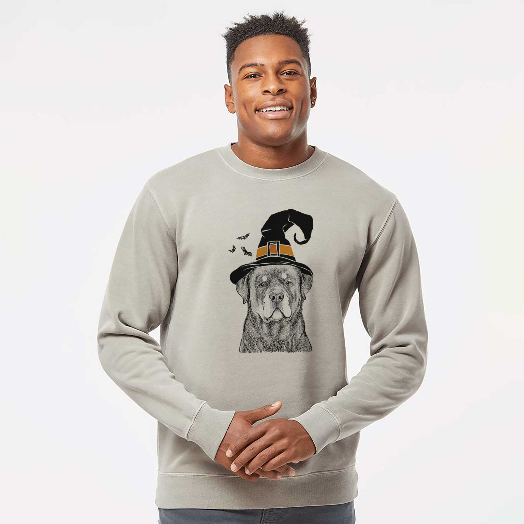 Witch Sarge the Rottweiler - Unisex Pigment Dyed Crew Sweatshirt