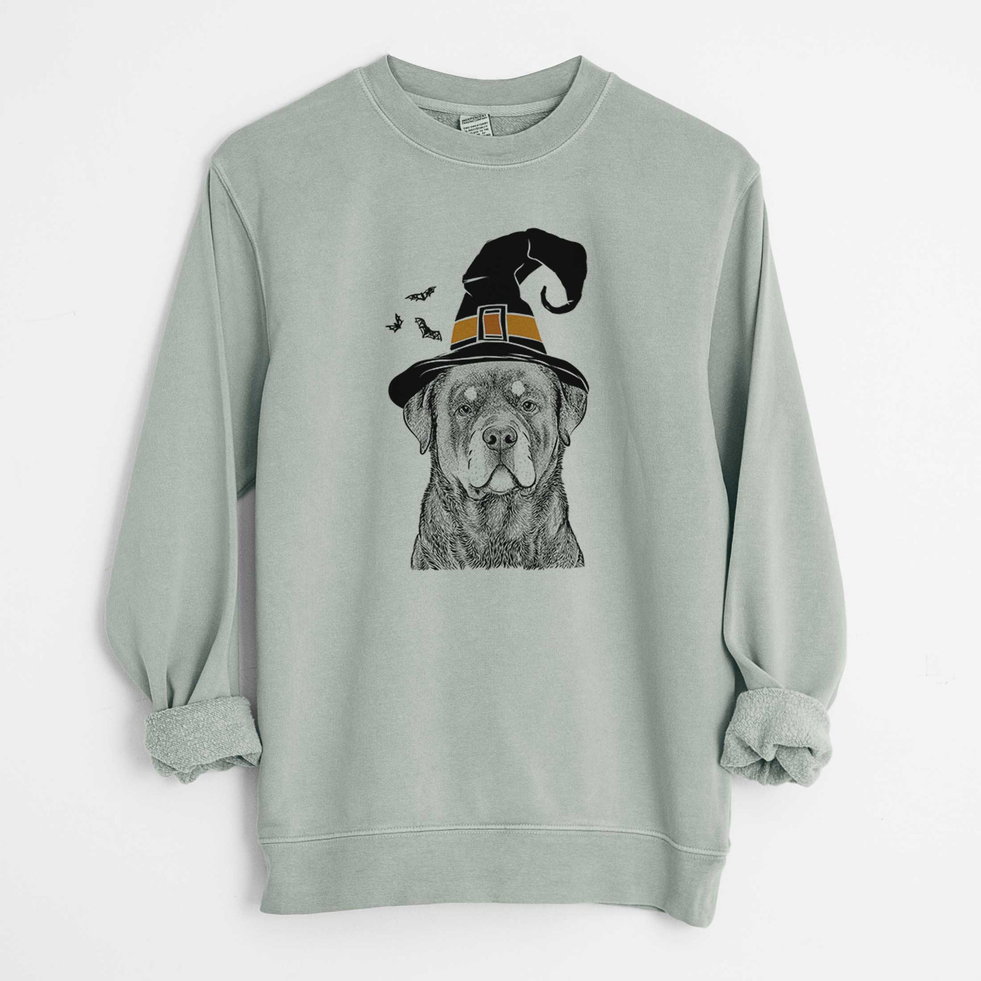 Witch Sarge the Rottweiler - Unisex Pigment Dyed Crew Sweatshirt