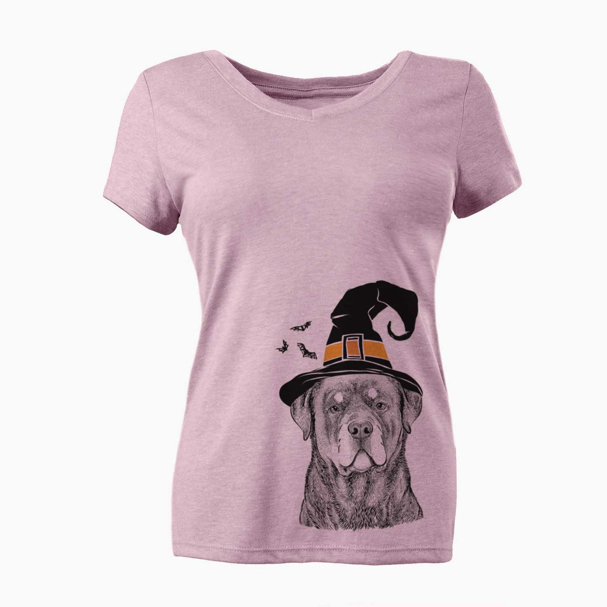 Witch Sarge the Rottweiler - Women's V-neck Shirt