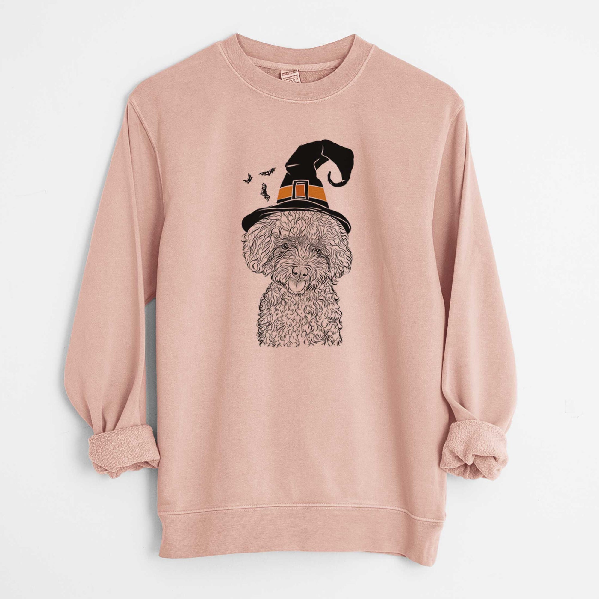 Witch Satsu the Micro Teacup Poodle - Unisex Pigment Dyed Crew Sweatshirt