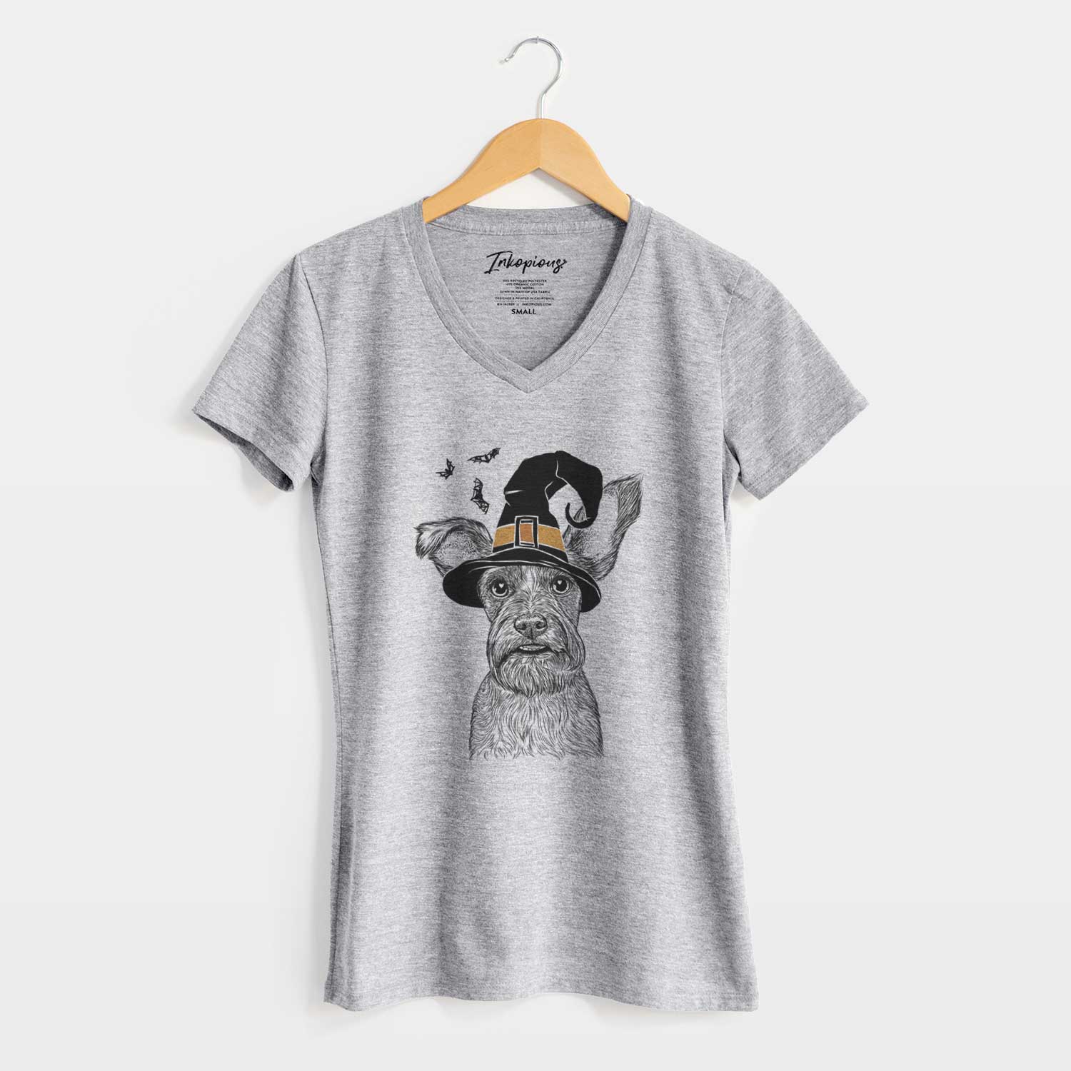 Witch Sawyer the Snorkie - Women's V-neck Shirt