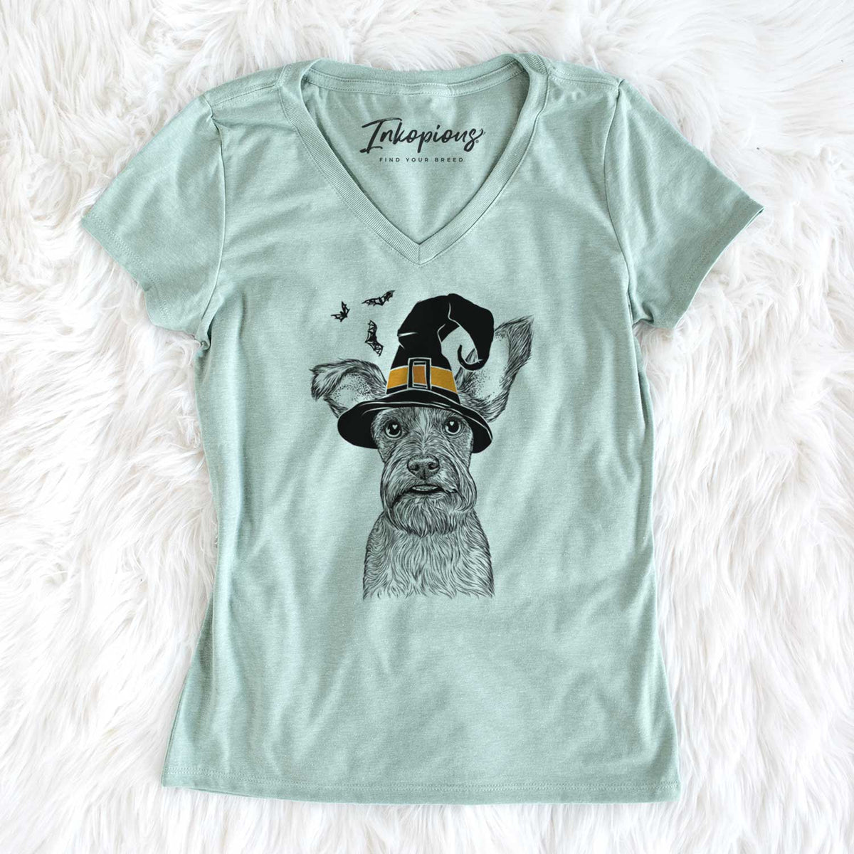 Witch Sawyer the Snorkie - Women's V-neck Shirt
