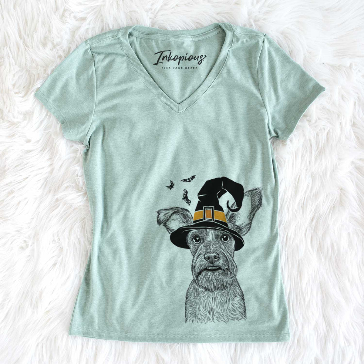 Witch Sawyer the Snorkie - Women's V-neck Shirt