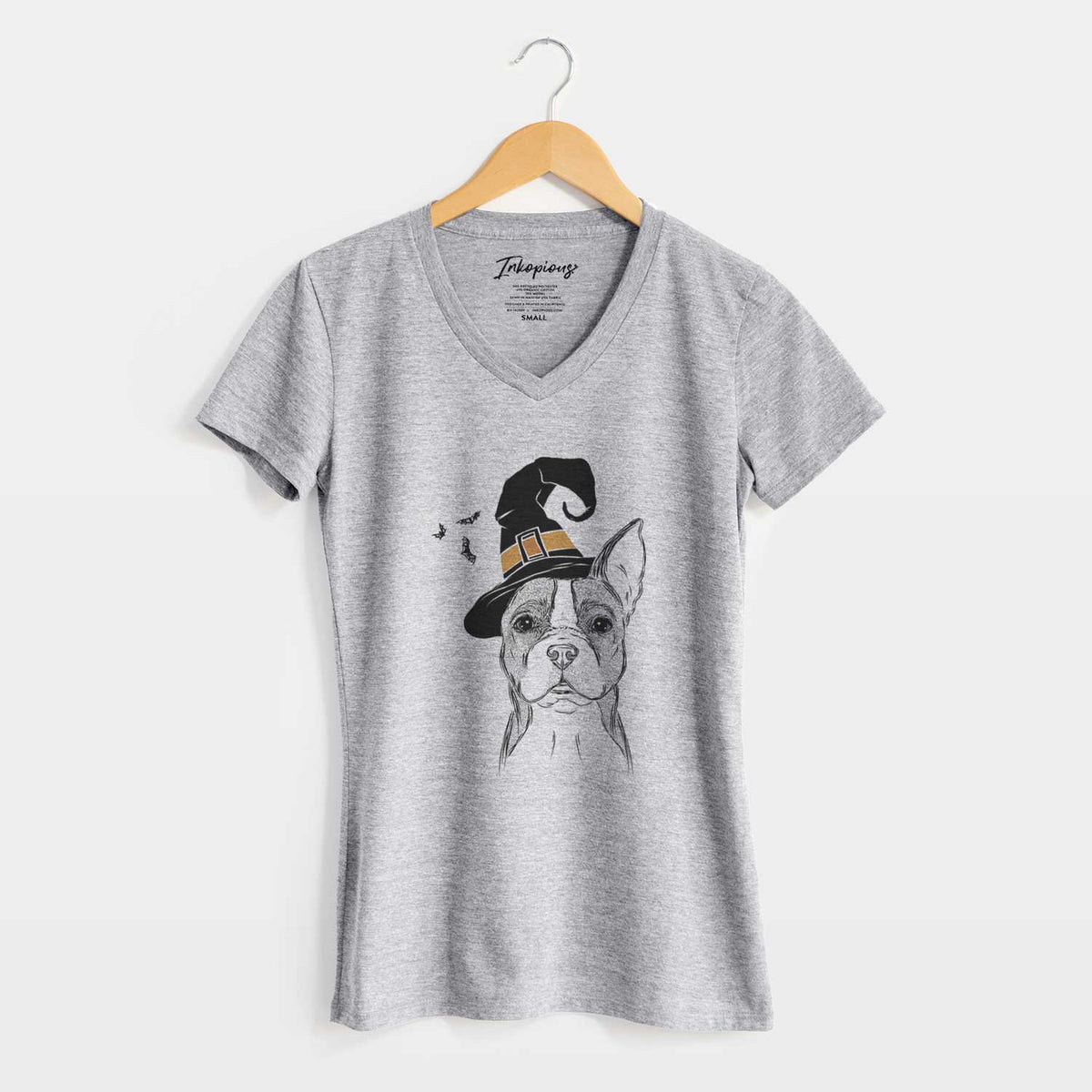 Witch Scout the Boston Terrier - Women's V-neck Shirt