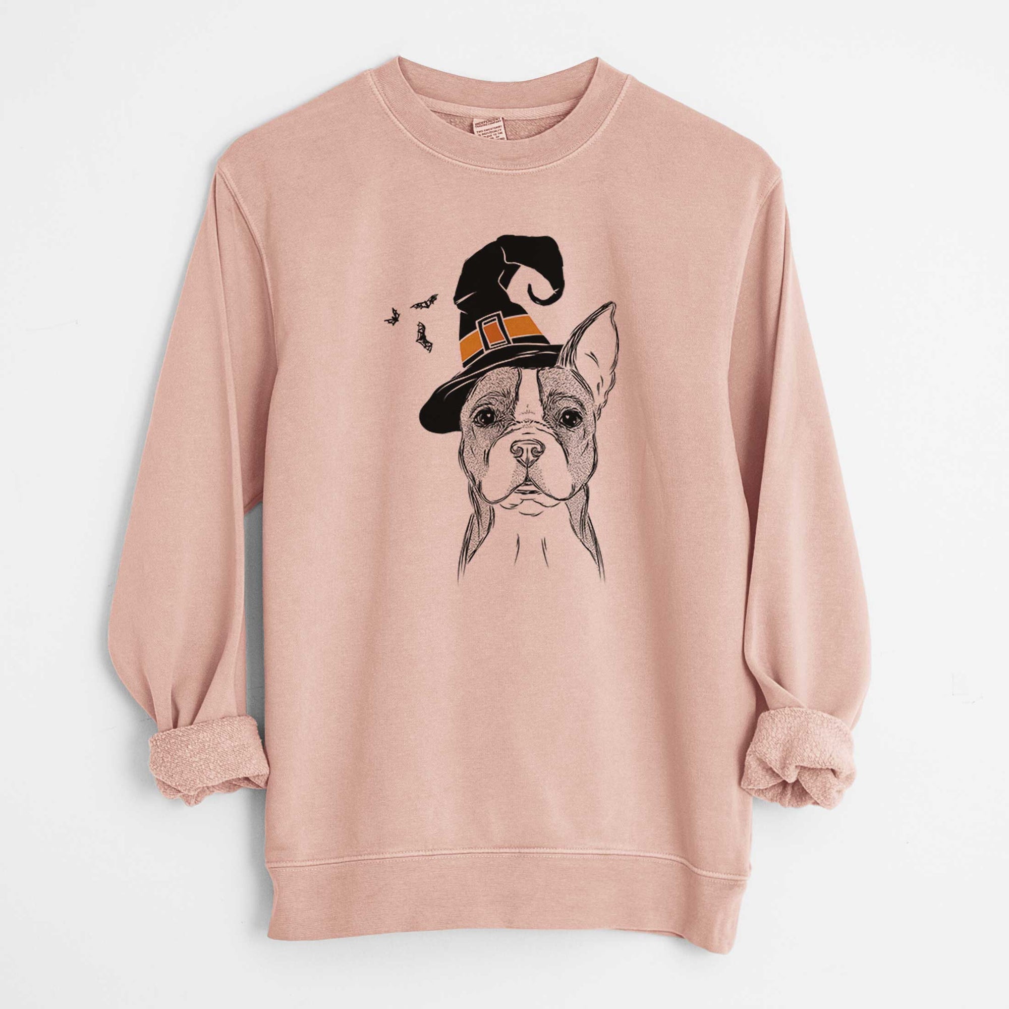 Witch Scout the Boston Terrier - Unisex Pigment Dyed Crew Sweatshirt