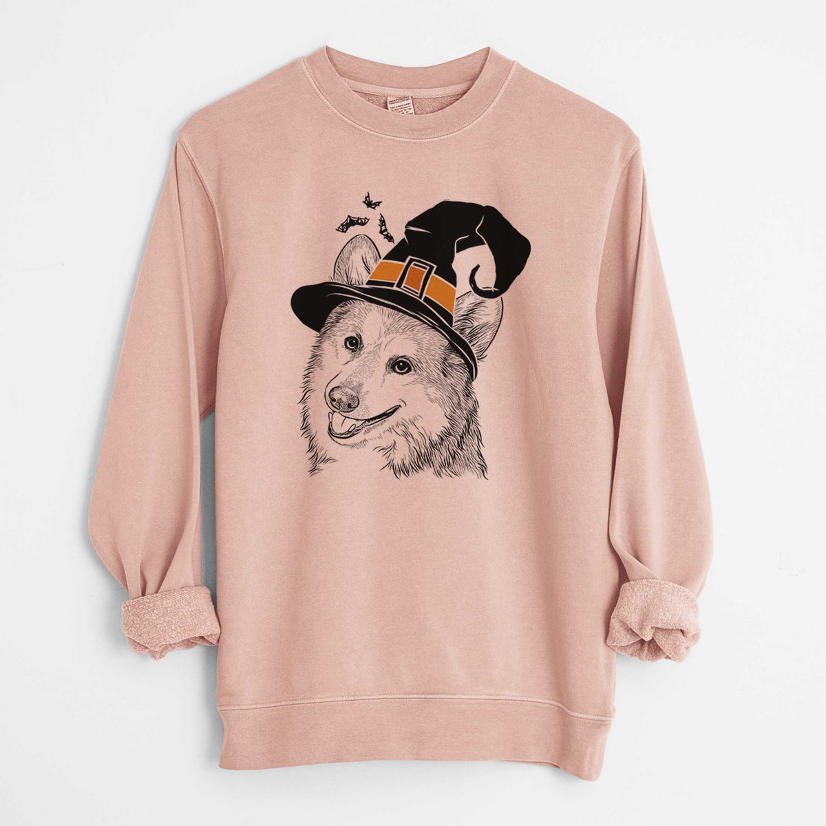 Witch Scout the Pembroke Welsh Corgi - Unisex Pigment Dyed Crew Sweatshirt