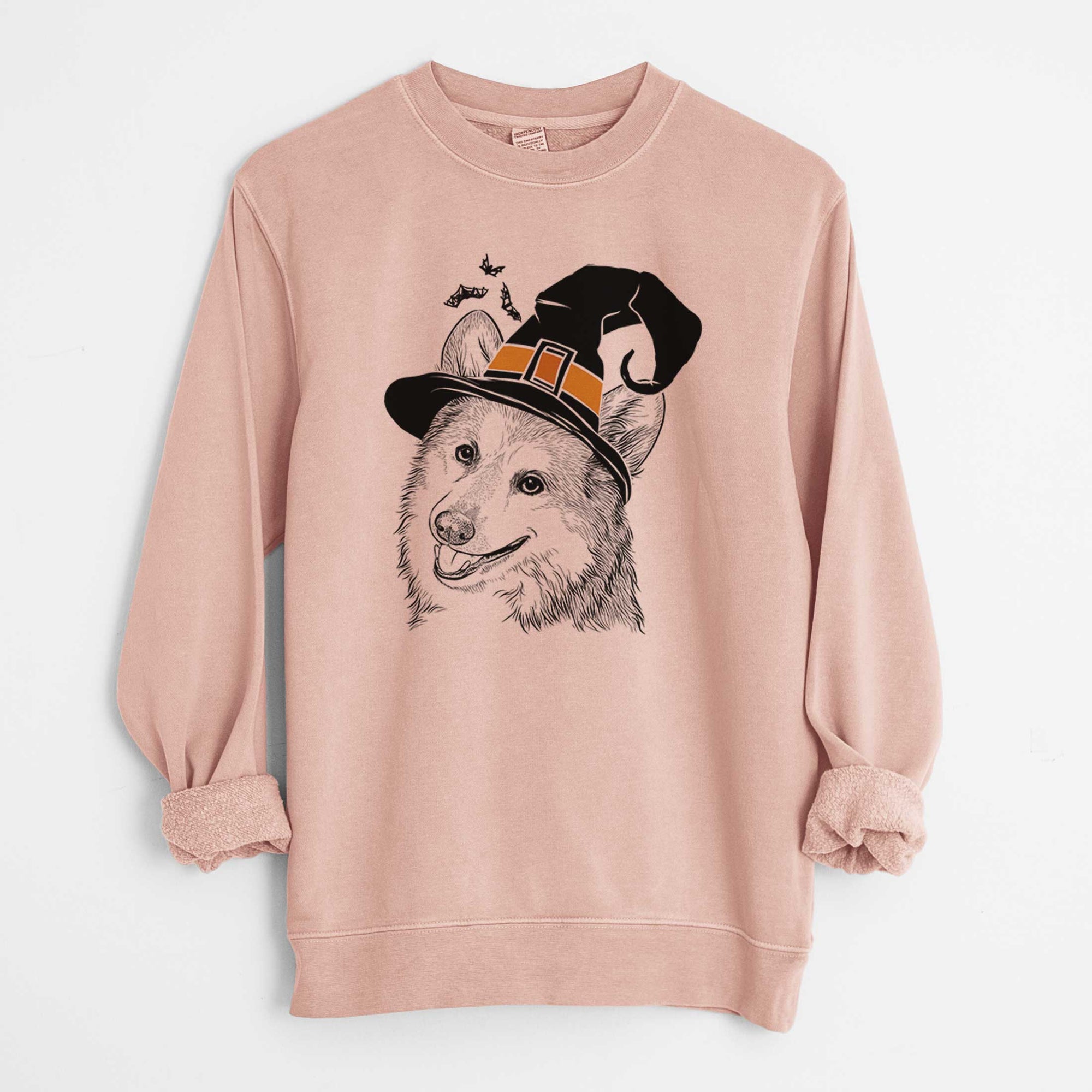 Witch Scout the Pembroke Welsh Corgi - Unisex Pigment Dyed Crew Sweatshirt