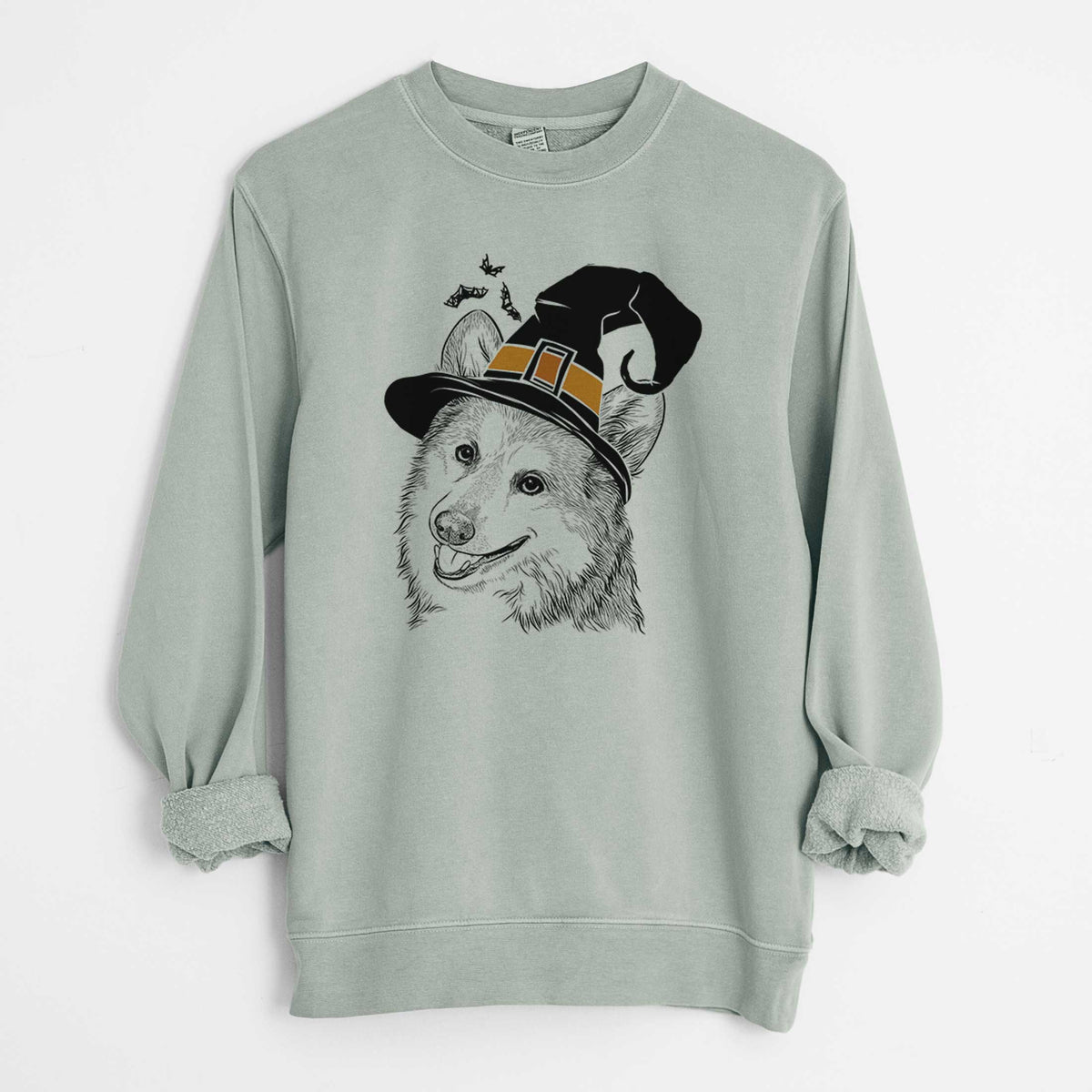 Witch Scout the Pembroke Welsh Corgi - Unisex Pigment Dyed Crew Sweatshirt