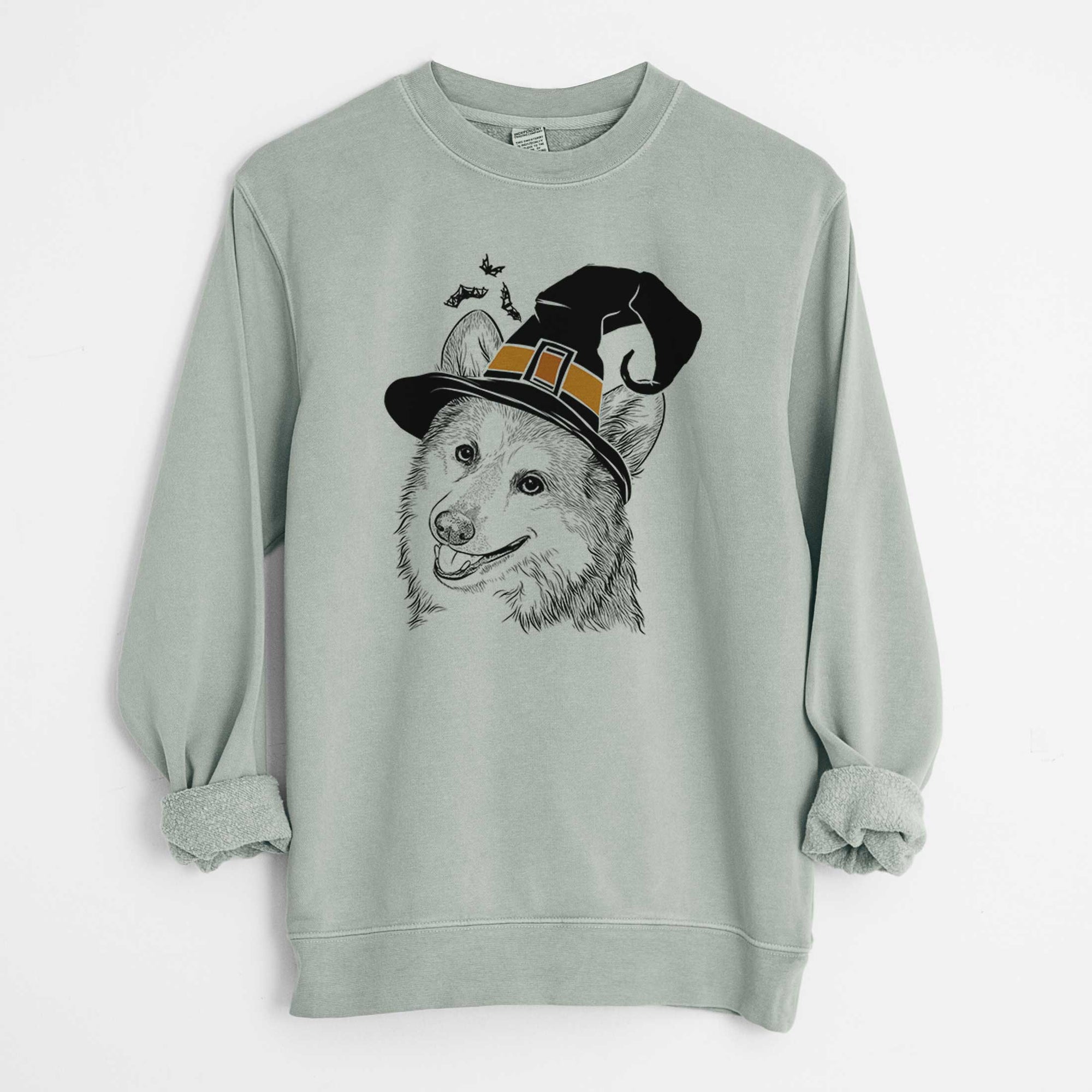 Witch Scout the Pembroke Welsh Corgi - Unisex Pigment Dyed Crew Sweatshirt