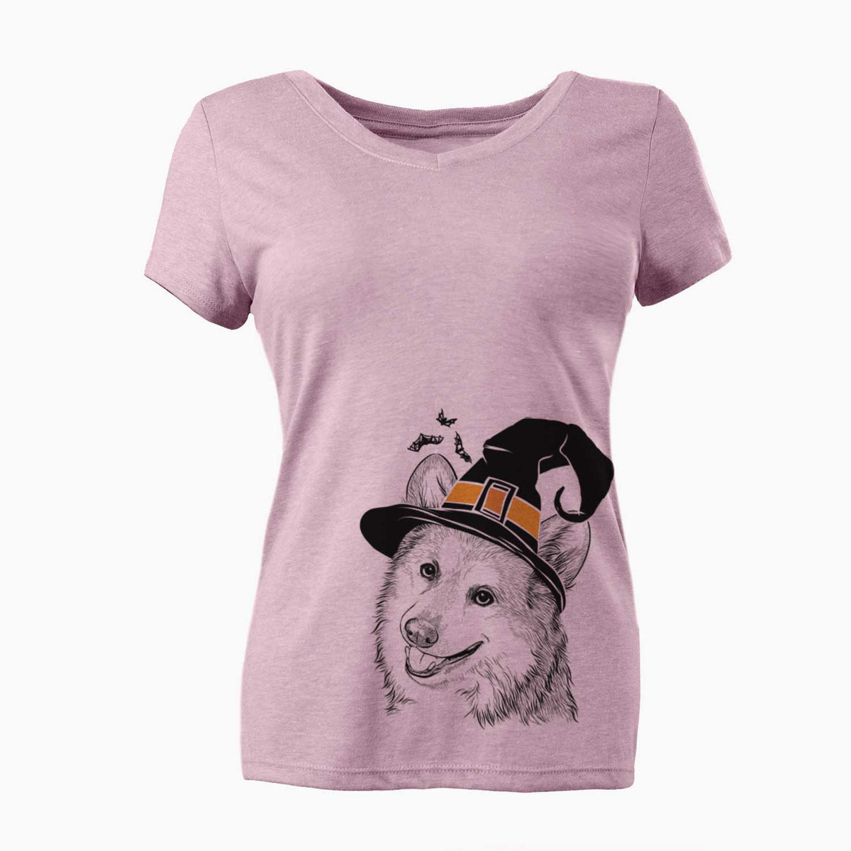 Witch Scout the Pembroke Welsh Corgi - Women's V-neck Shirt