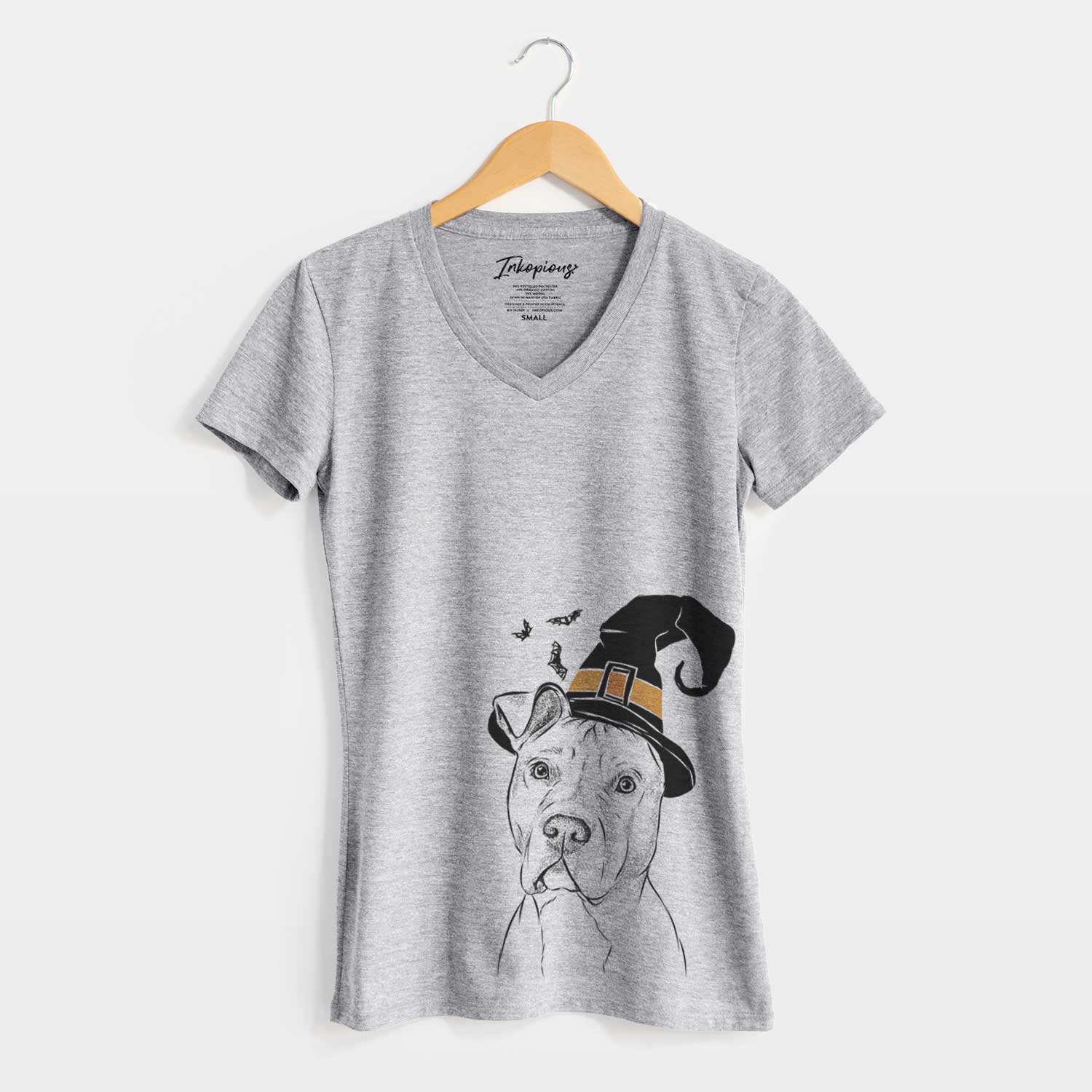 Witch Scraps the American Staffordshire Mix - Women's V-neck Shirt