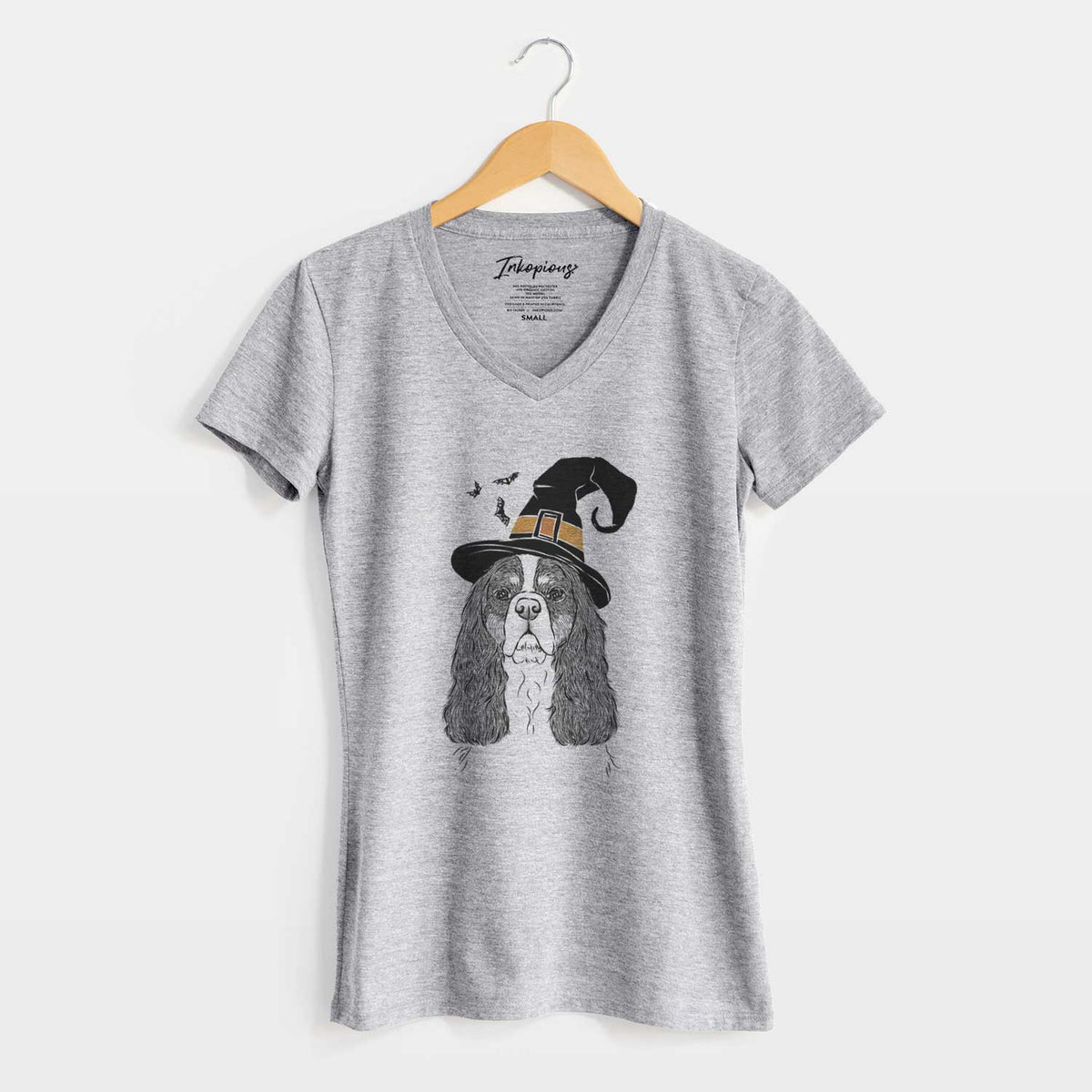 Witch Sebastian the Cavalier King Charles Spaniel - Women's V-neck Shirt