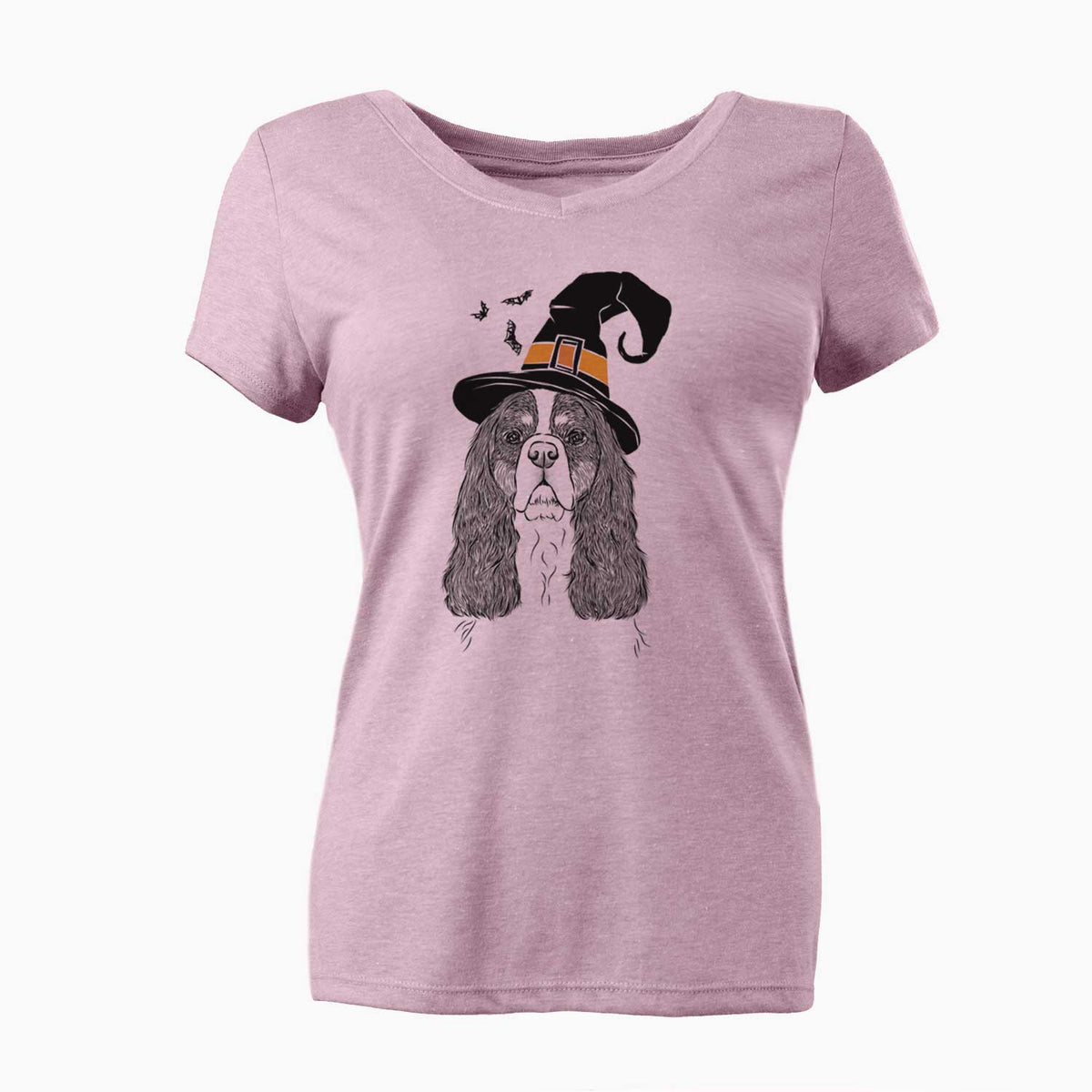 Witch Sebastian the Cavalier King Charles Spaniel - Women's V-neck Shirt