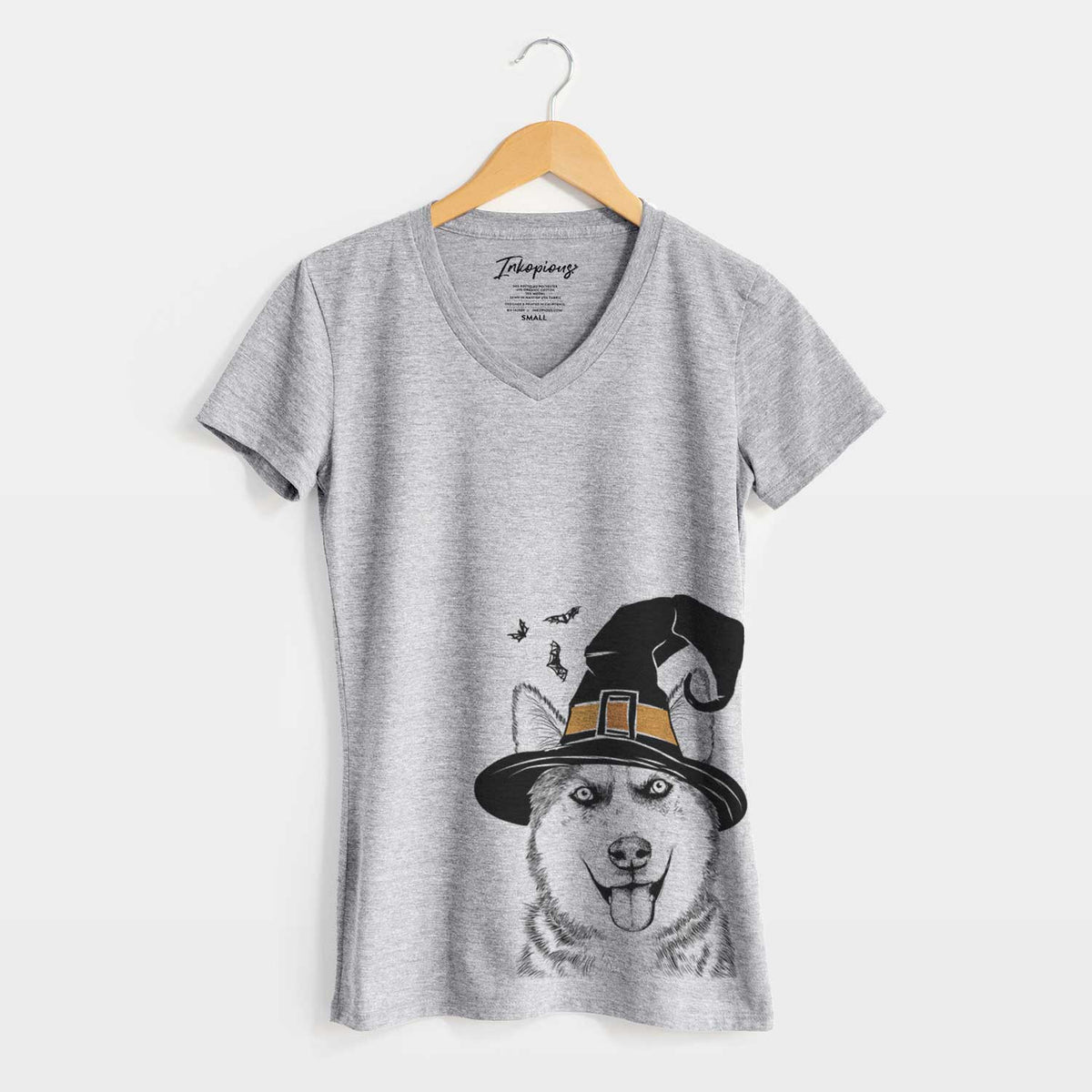 Witch Sesi the Siberian Husky - Women's V-neck Shirt