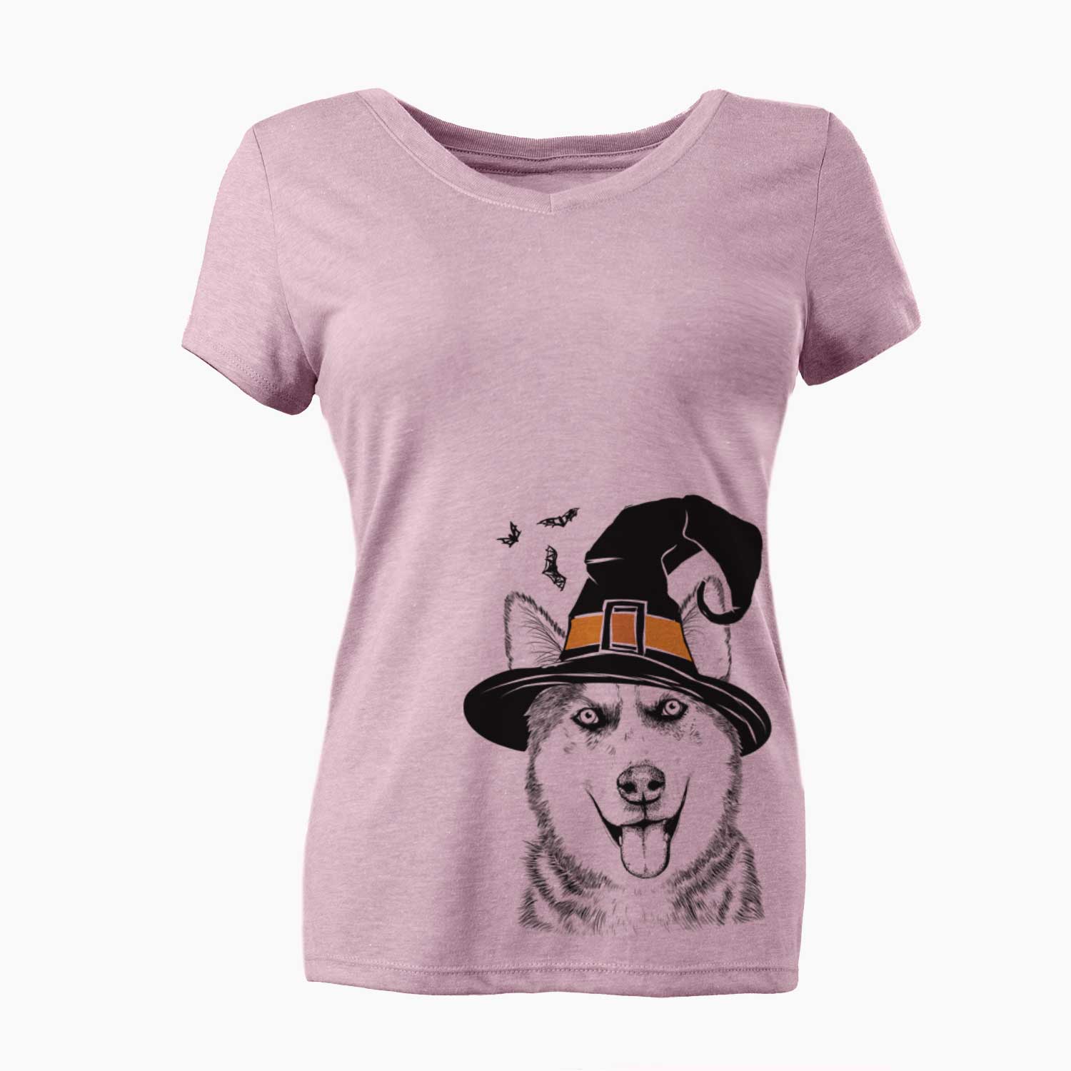 Witch Sesi the Siberian Husky - Women's V-neck Shirt