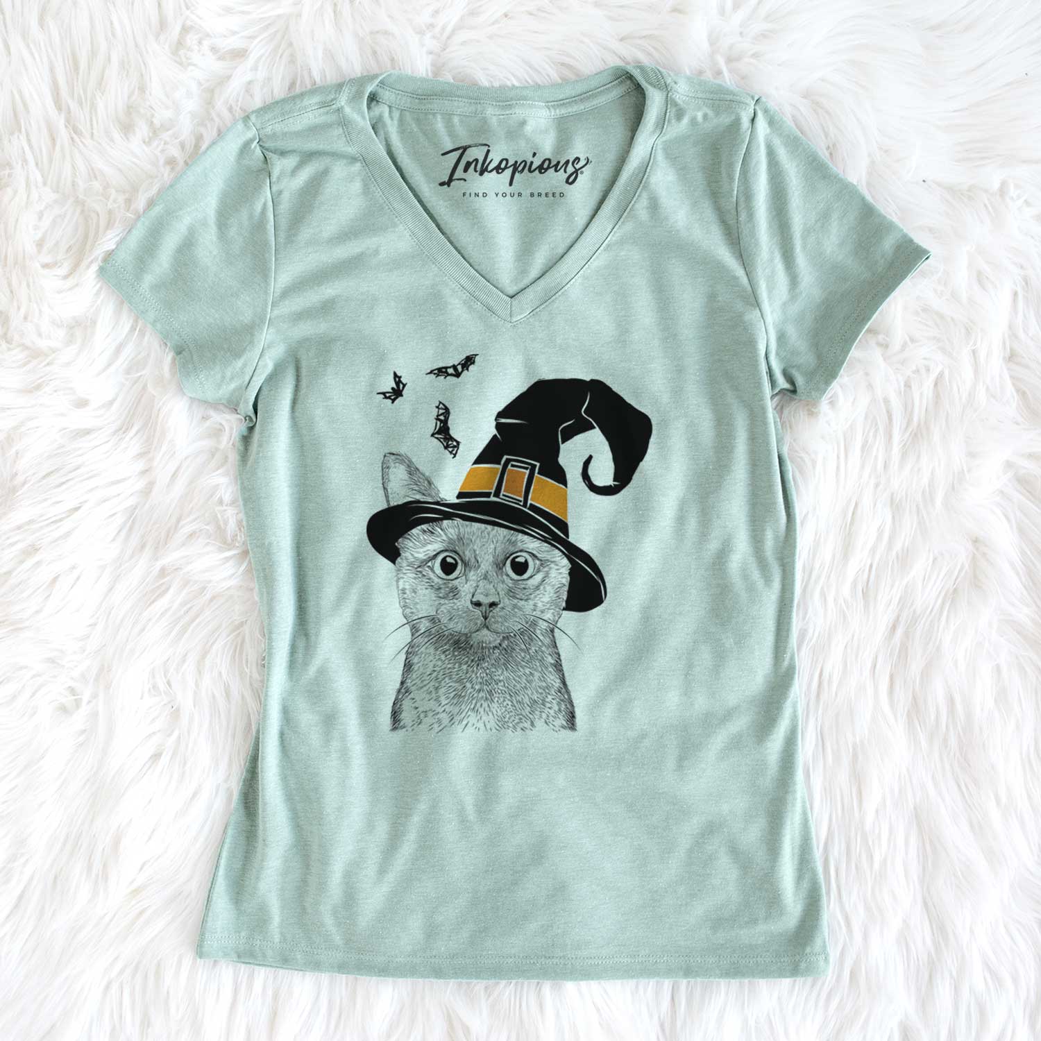 Witch Shadow the Black Cat - Women's V-neck Shirt