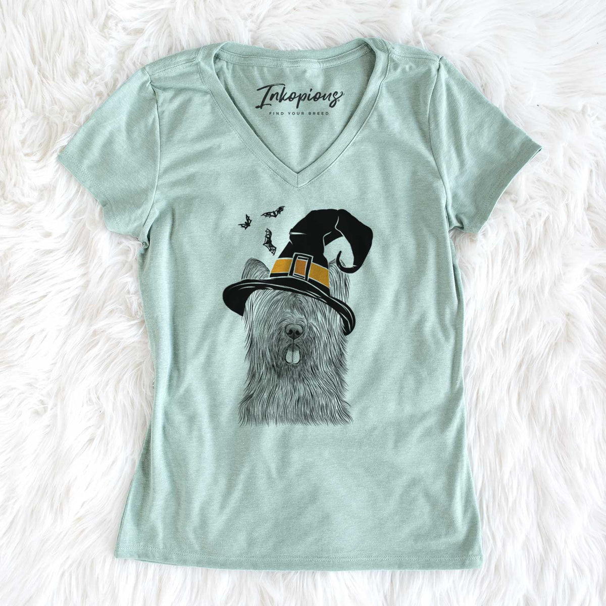 Witch Shay the Briard - Women's V-neck Shirt
