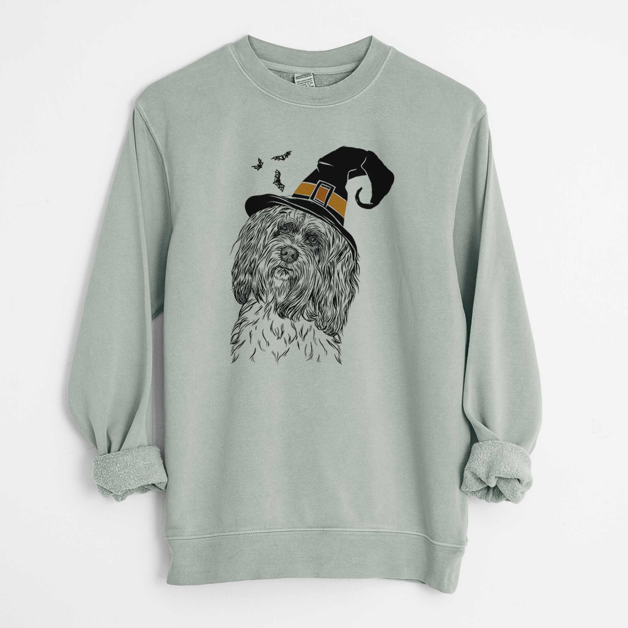 Witch Shenpa the Tibetan Terrier - Unisex Pigment Dyed Crew Sweatshirt