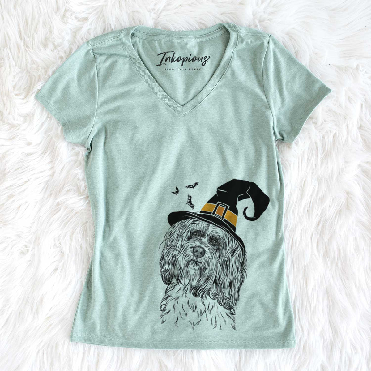 Witch Shenpa the Tibetan Terrier - Women&#39;s V-neck Shirt