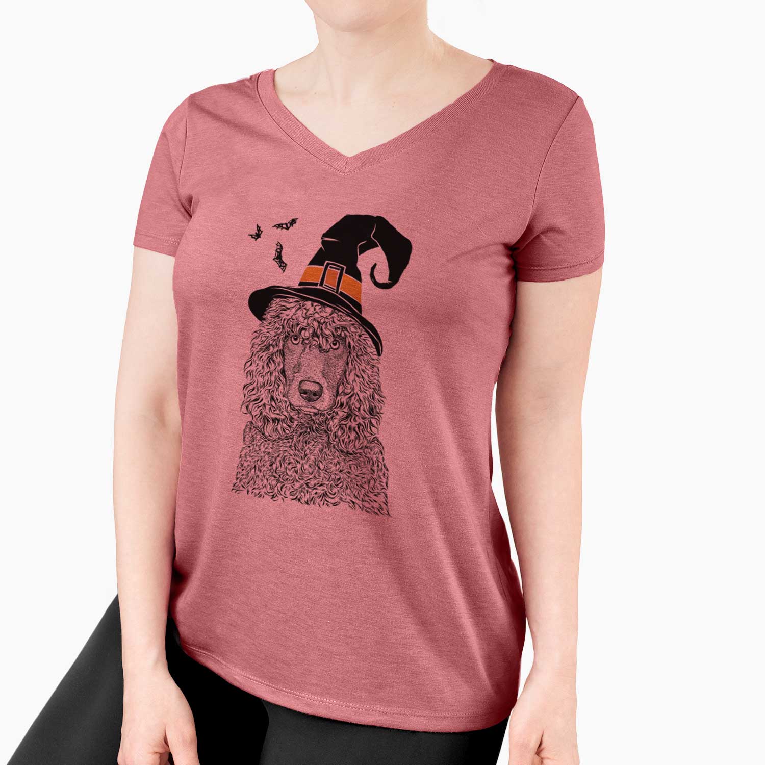 Witch Shilo the Irish Water Spaniel - Women's V-neck Shirt