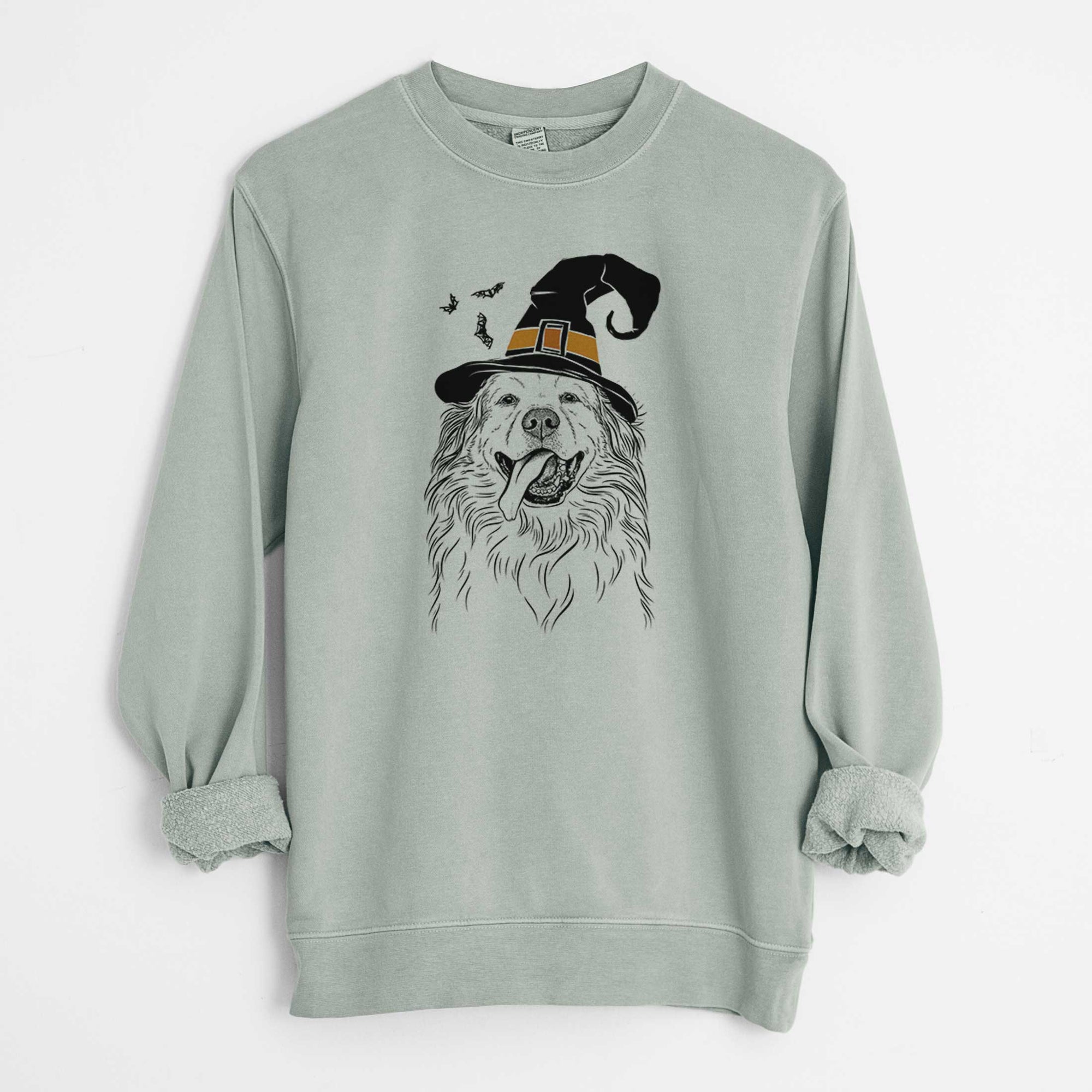 Witch Shooter the Golden Retriever - Unisex Pigment Dyed Crew Sweatshirt