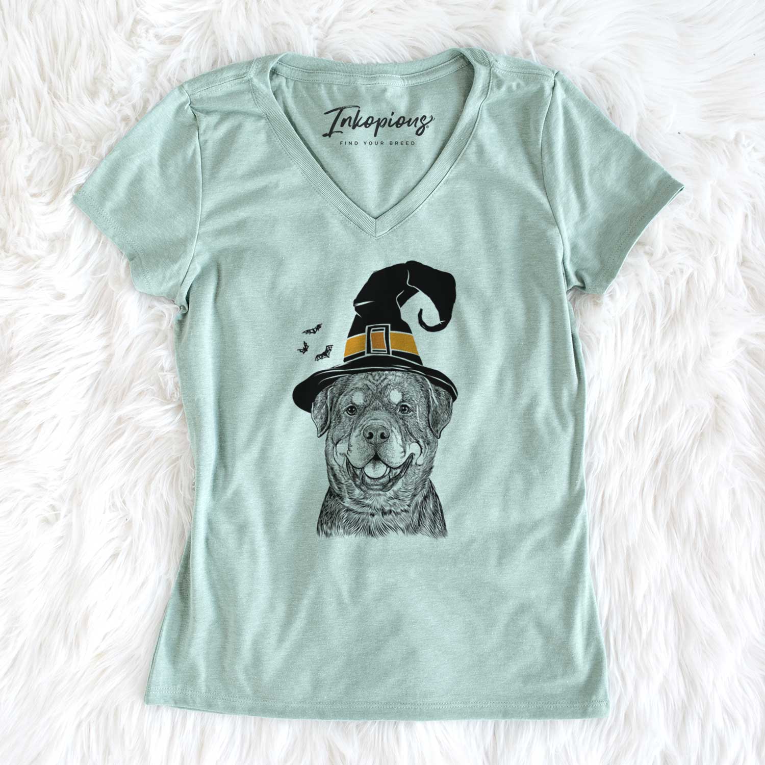 Witch Sig the Rottweiler - Women's V-neck Shirt