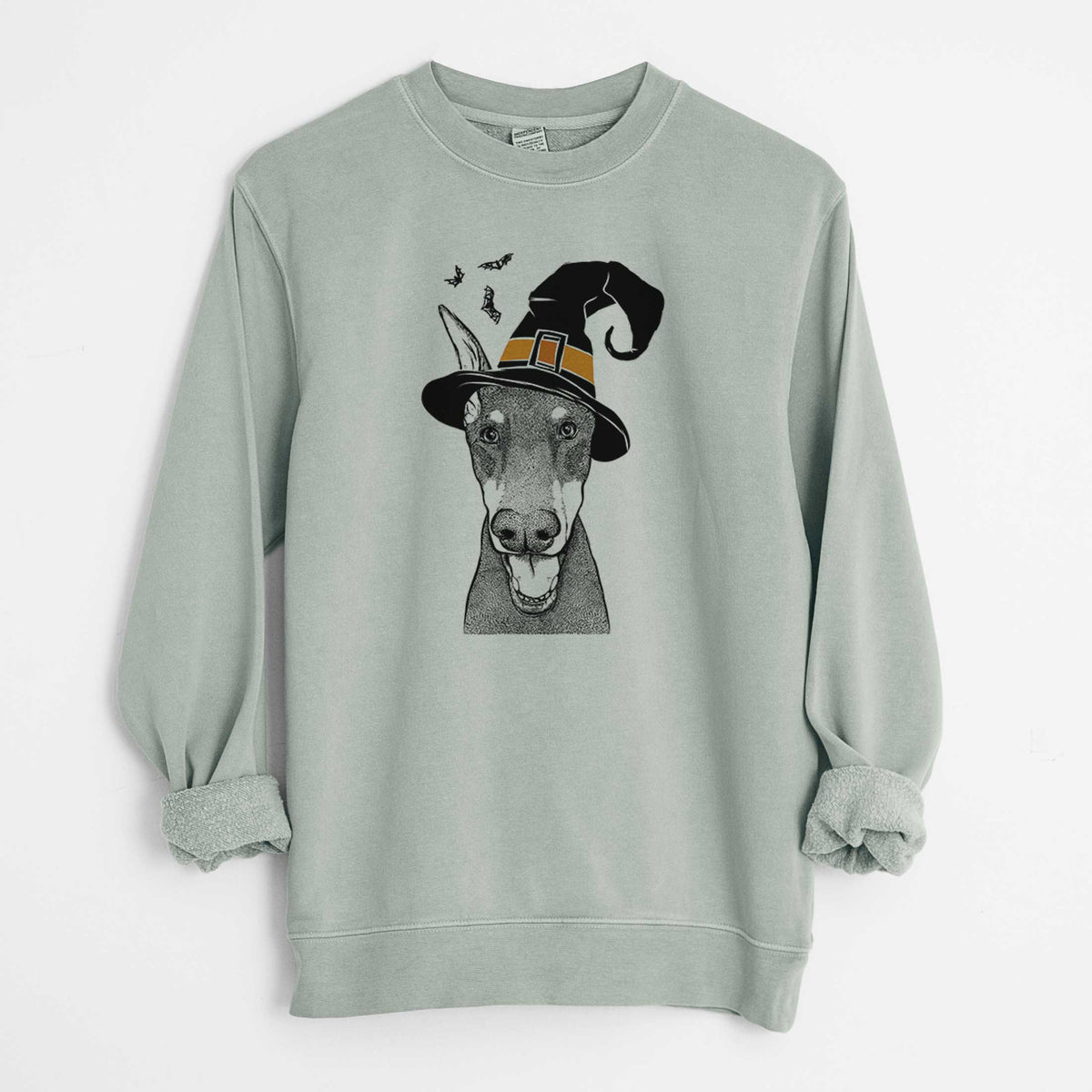 Witch Sir Duke the Doberman Pinscher - Unisex Pigment Dyed Crew Sweatshirt