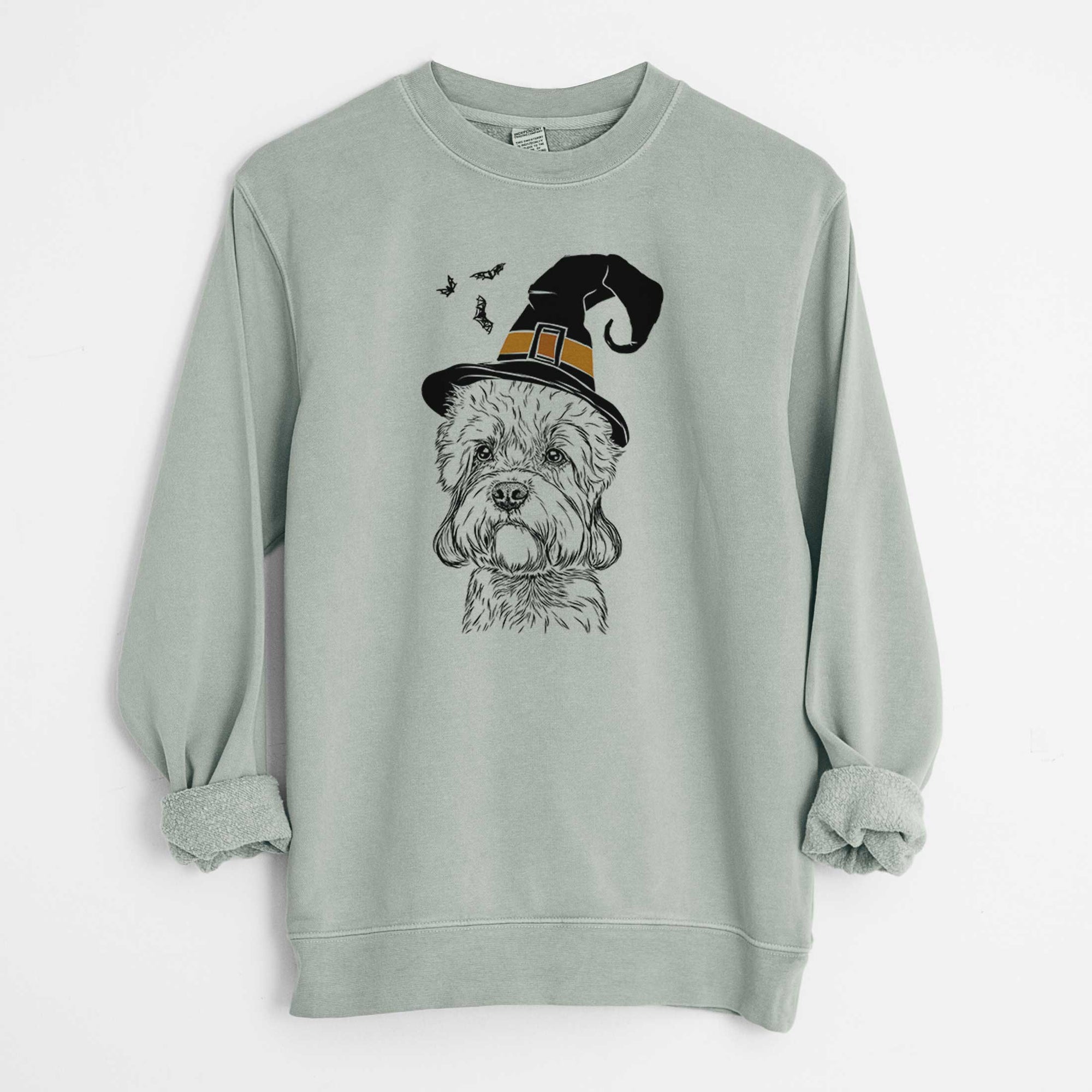 Witch Sir Walter the Dandie Dinmont Terrier - Unisex Pigment Dyed Crew Sweatshirt