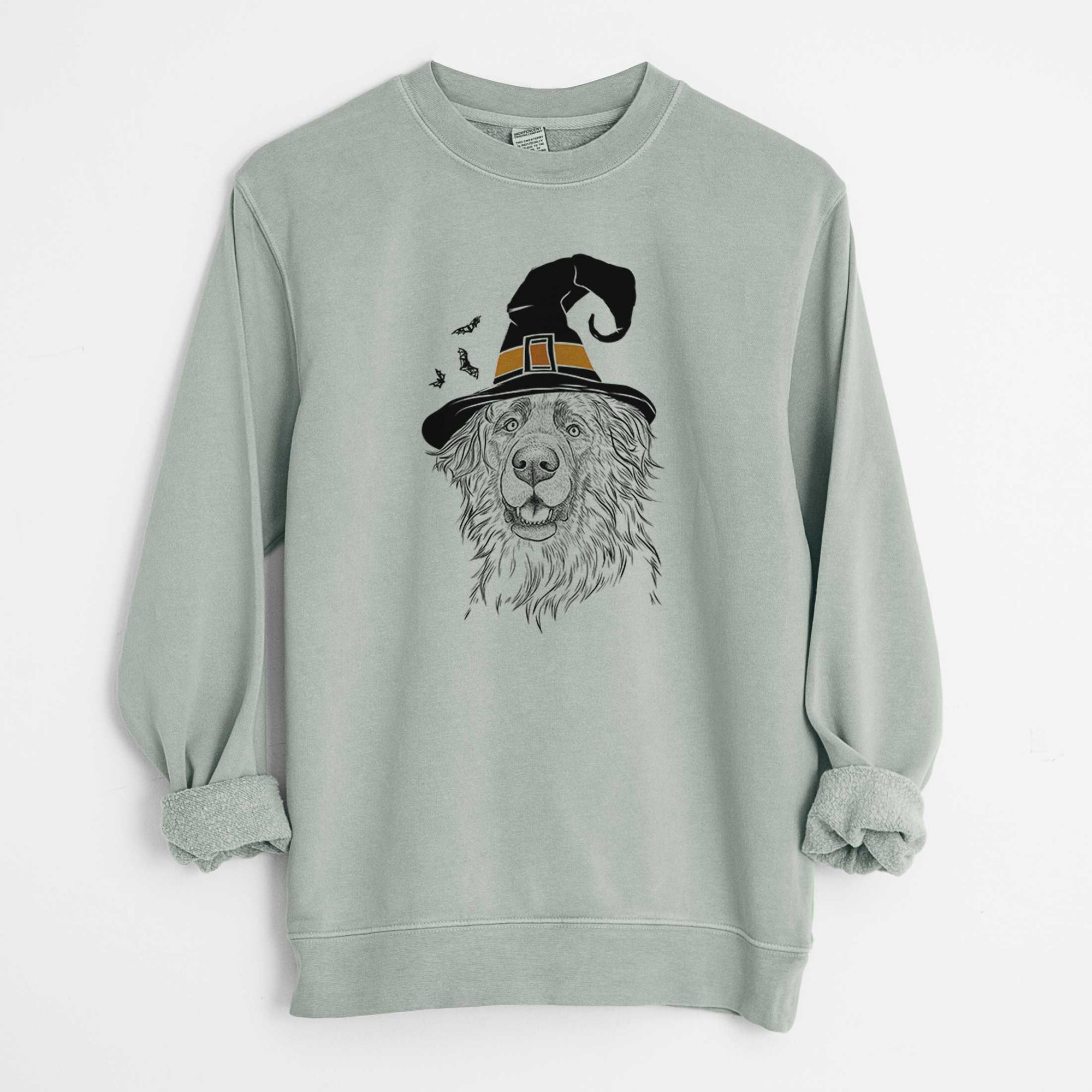 Witch Siri the Leonberger - Unisex Pigment Dyed Crew Sweatshirt