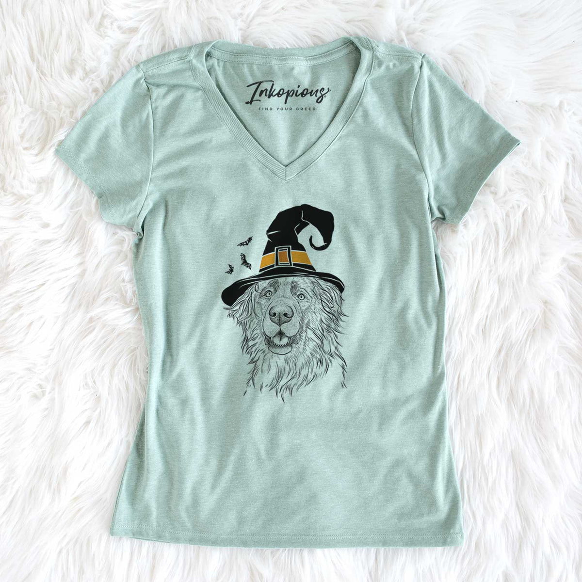 Witch Siri the Leonberger - Women's V-neck Shirt