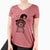 Witch Smoky the Bernedoodle Puppy - Women's V-neck Shirt