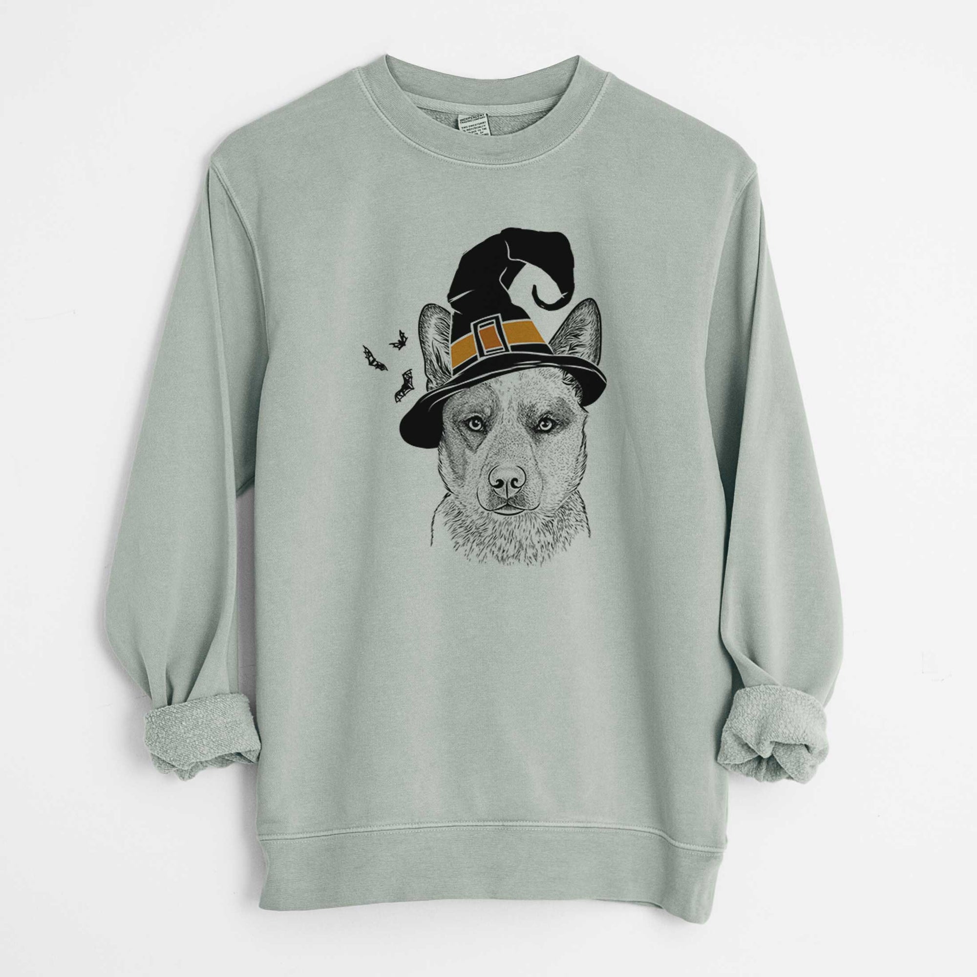 Witch Snap the Australian Cattle Dog - Unisex Pigment Dyed Crew Sweatshirt