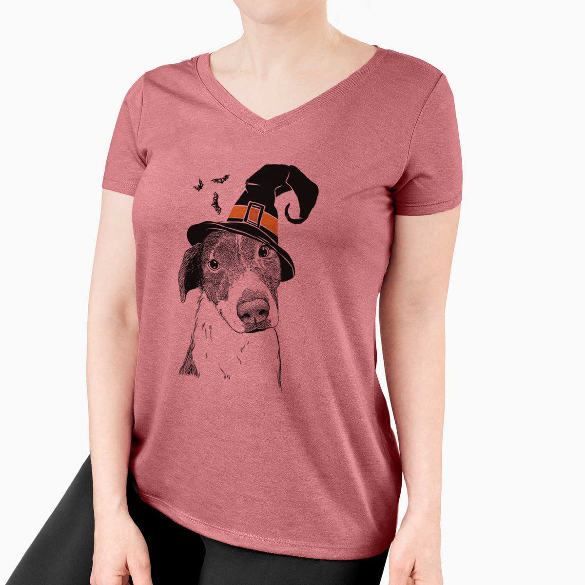 Witch Sophia the Mixed Breed - Women's V-neck Shirt