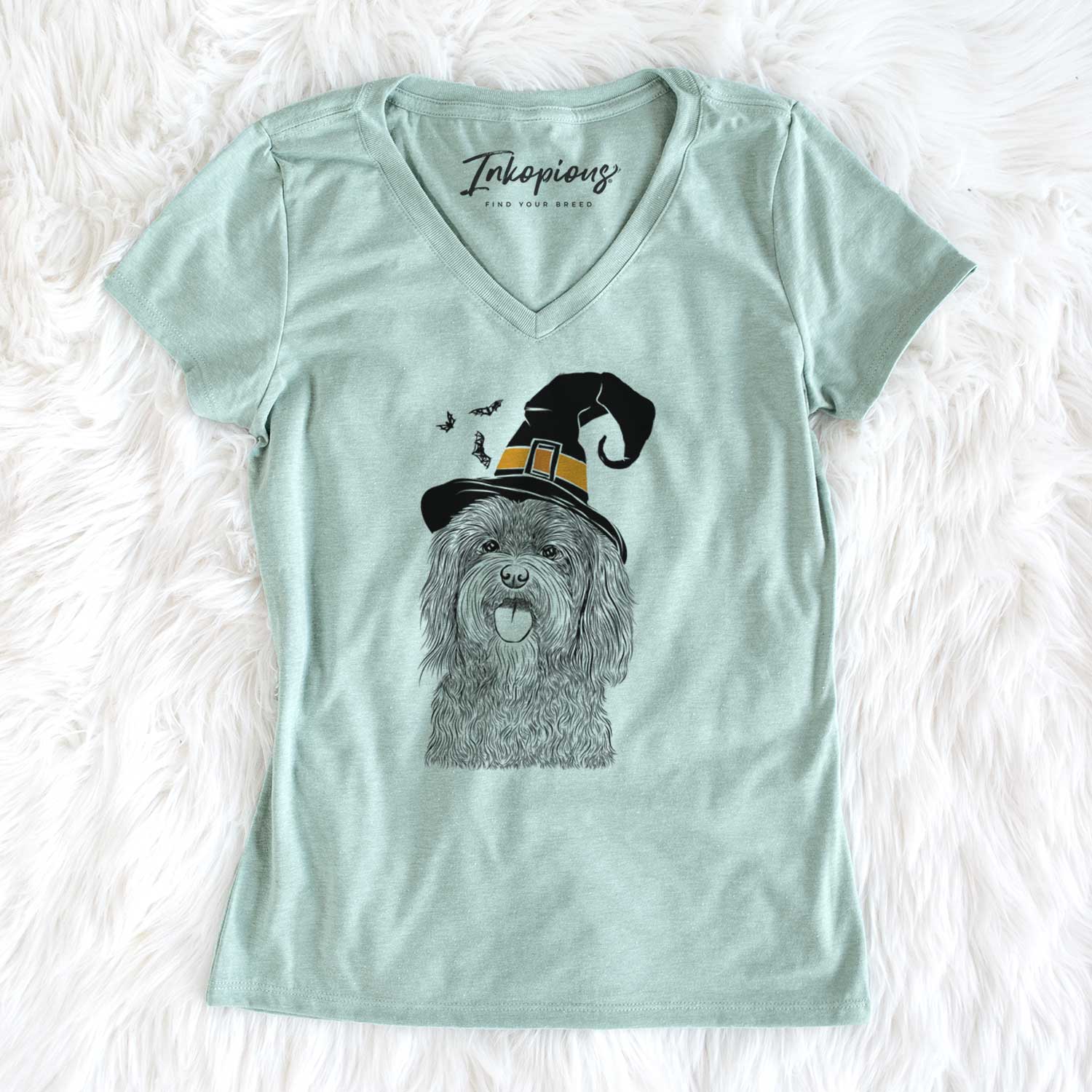 Witch Sophie the Havanese - Women's V-neck Shirt