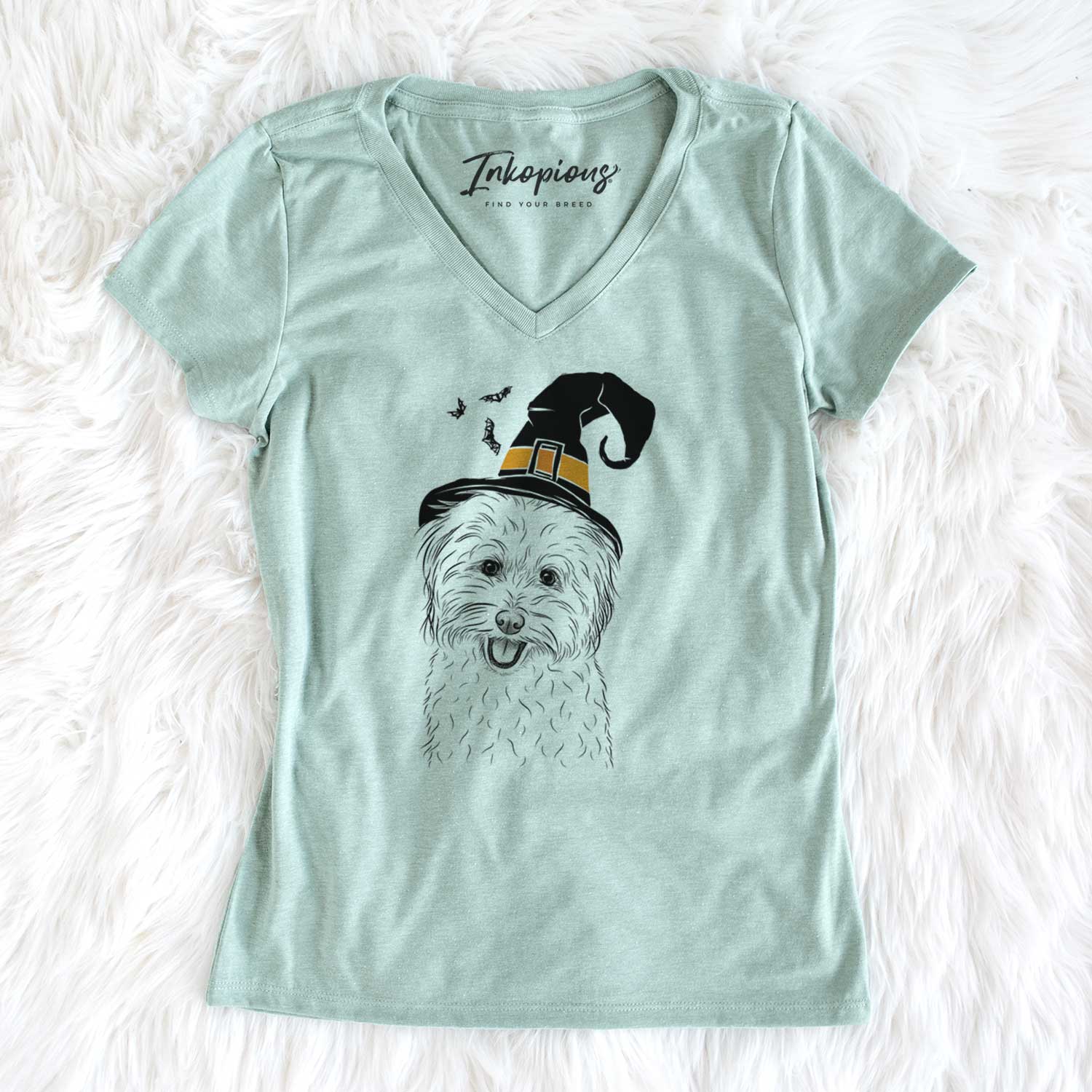 Witch Sophie Quinn the Havanese - Women's V-neck Shirt