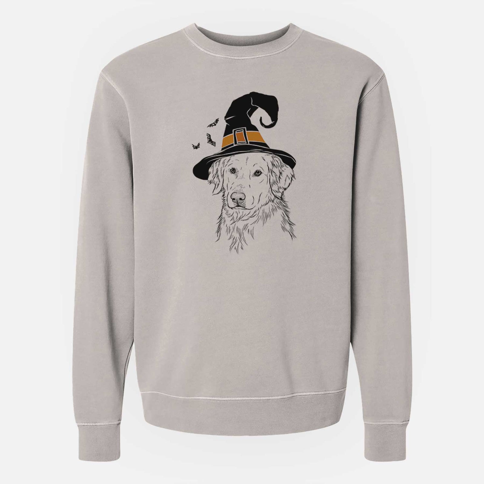 Witch Spencer the Golden Retriever - Unisex Pigment Dyed Crew Sweatshirt