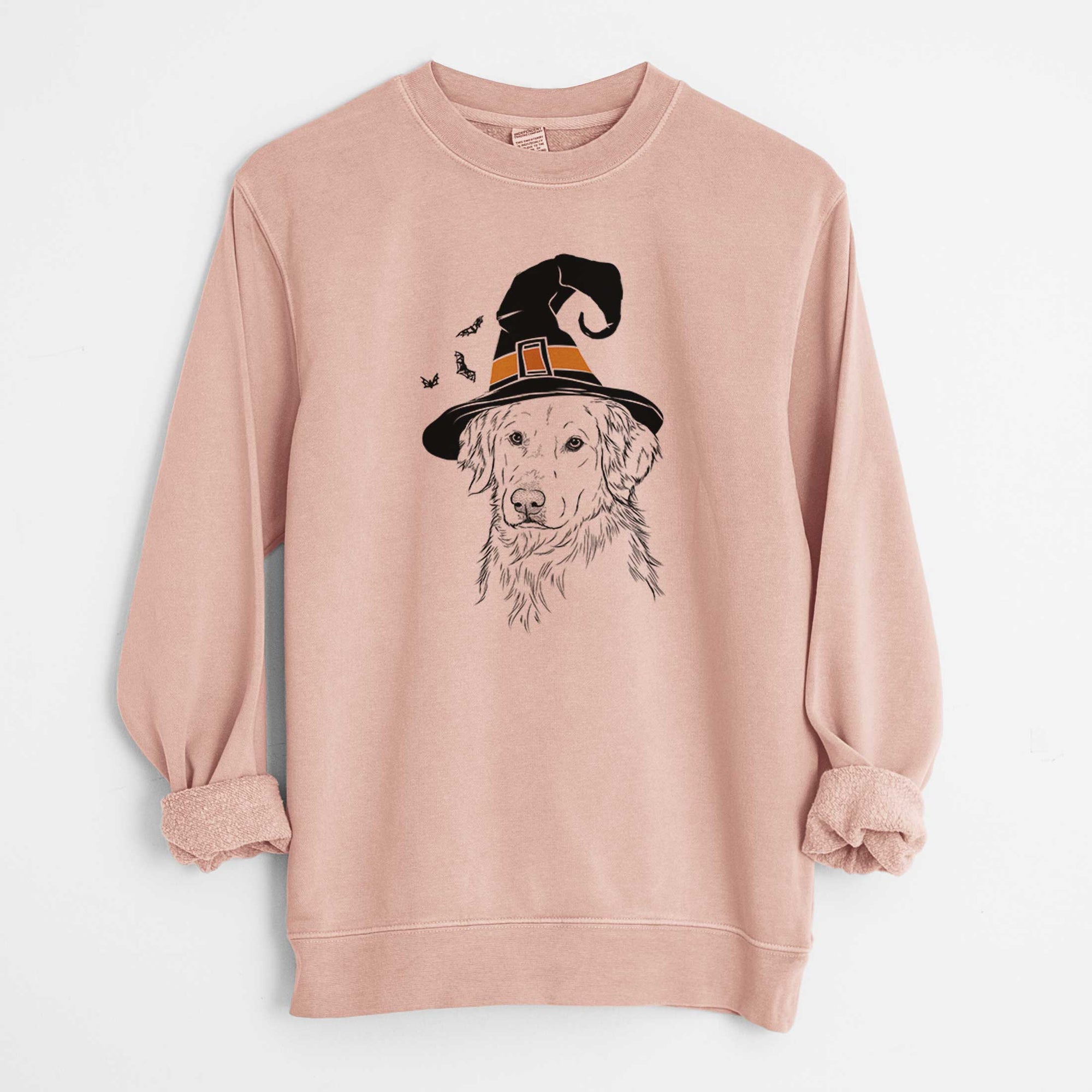 Witch Spencer the Golden Retriever - Unisex Pigment Dyed Crew Sweatshirt