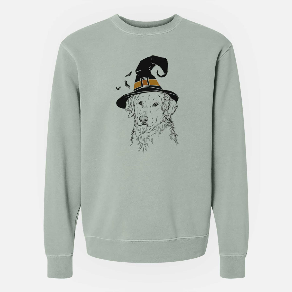 Witch Spencer the Golden Retriever - Unisex Pigment Dyed Crew Sweatshirt