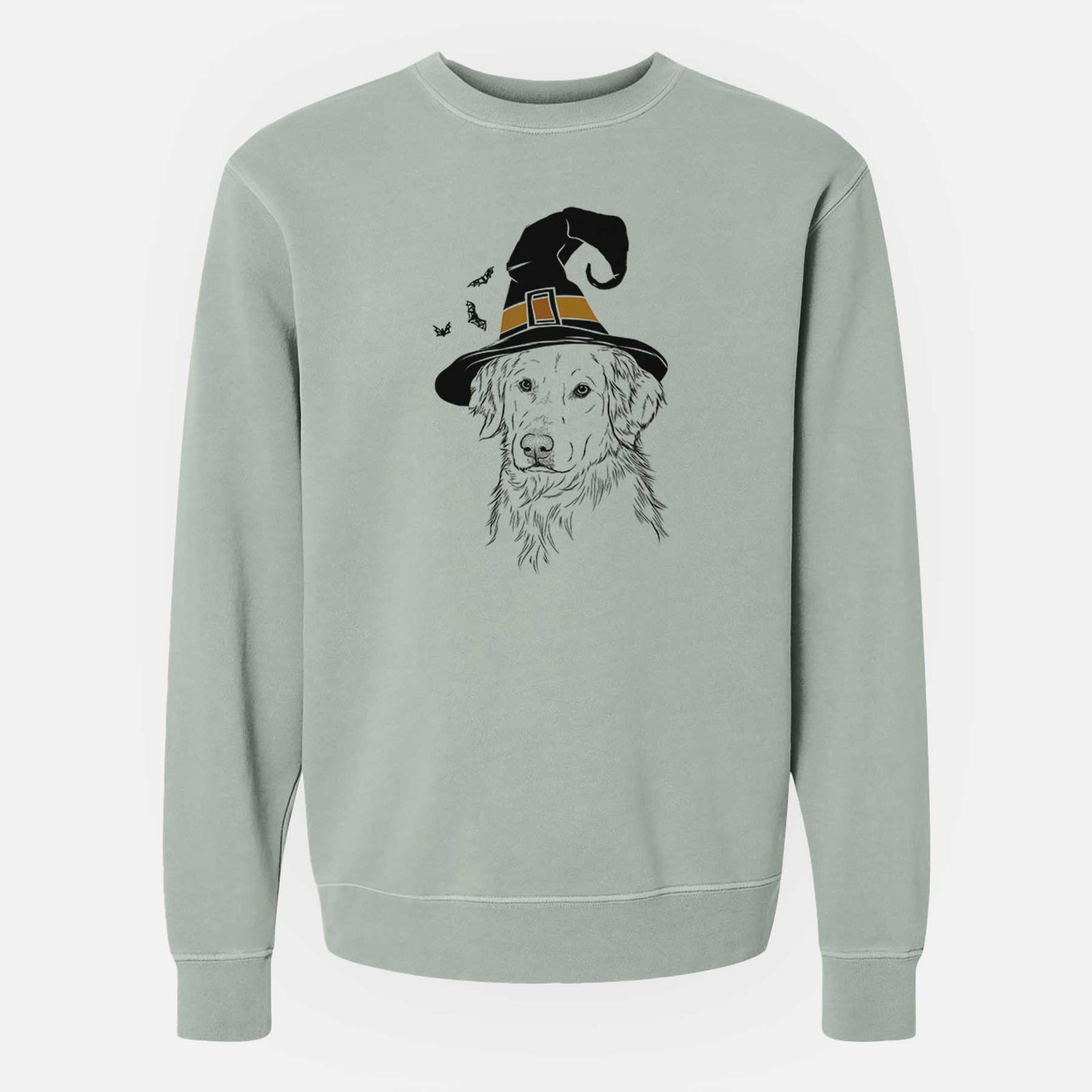 Witch Spencer the Golden Retriever - Unisex Pigment Dyed Crew Sweatshirt