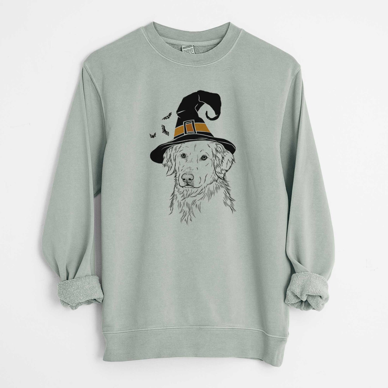 Witch Spencer the Golden Retriever - Unisex Pigment Dyed Crew Sweatshirt