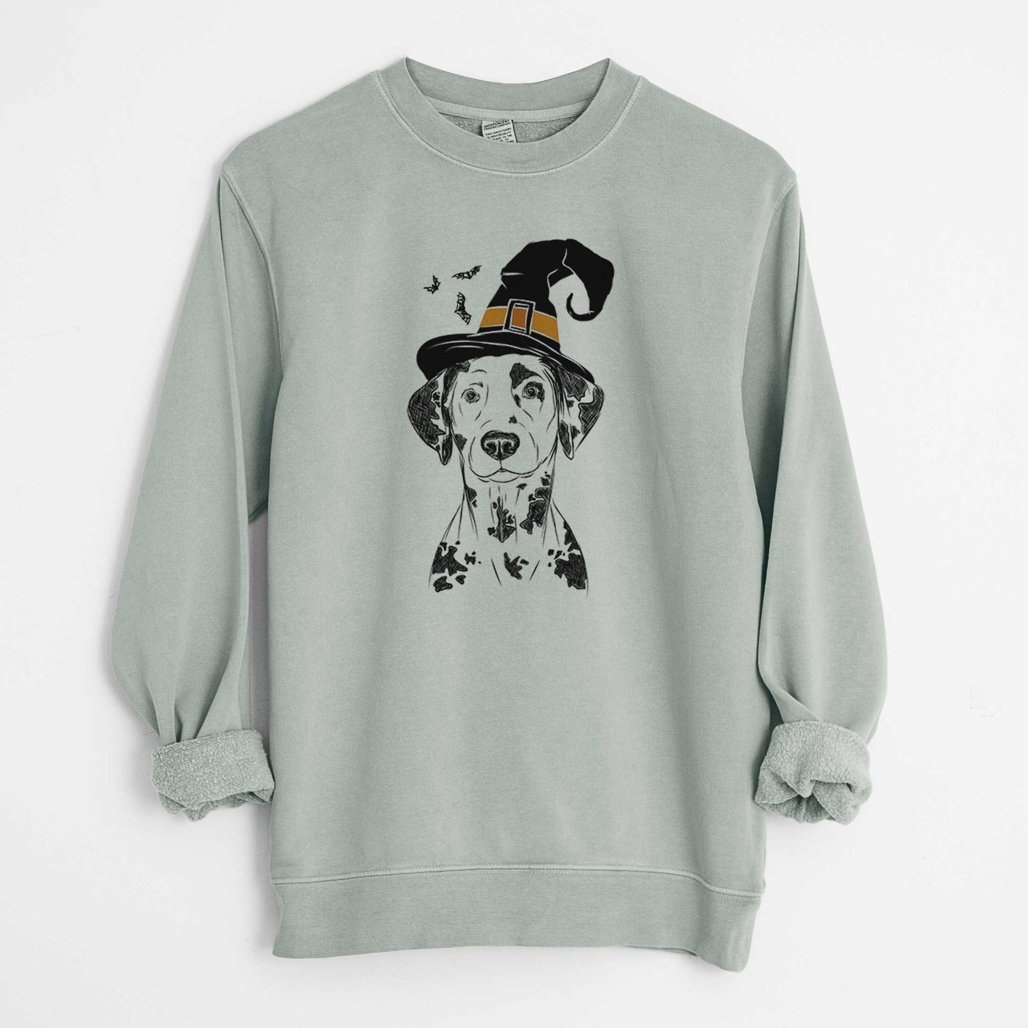 Witch Spot the Dalmatian - Unisex Pigment Dyed Crew Sweatshirt