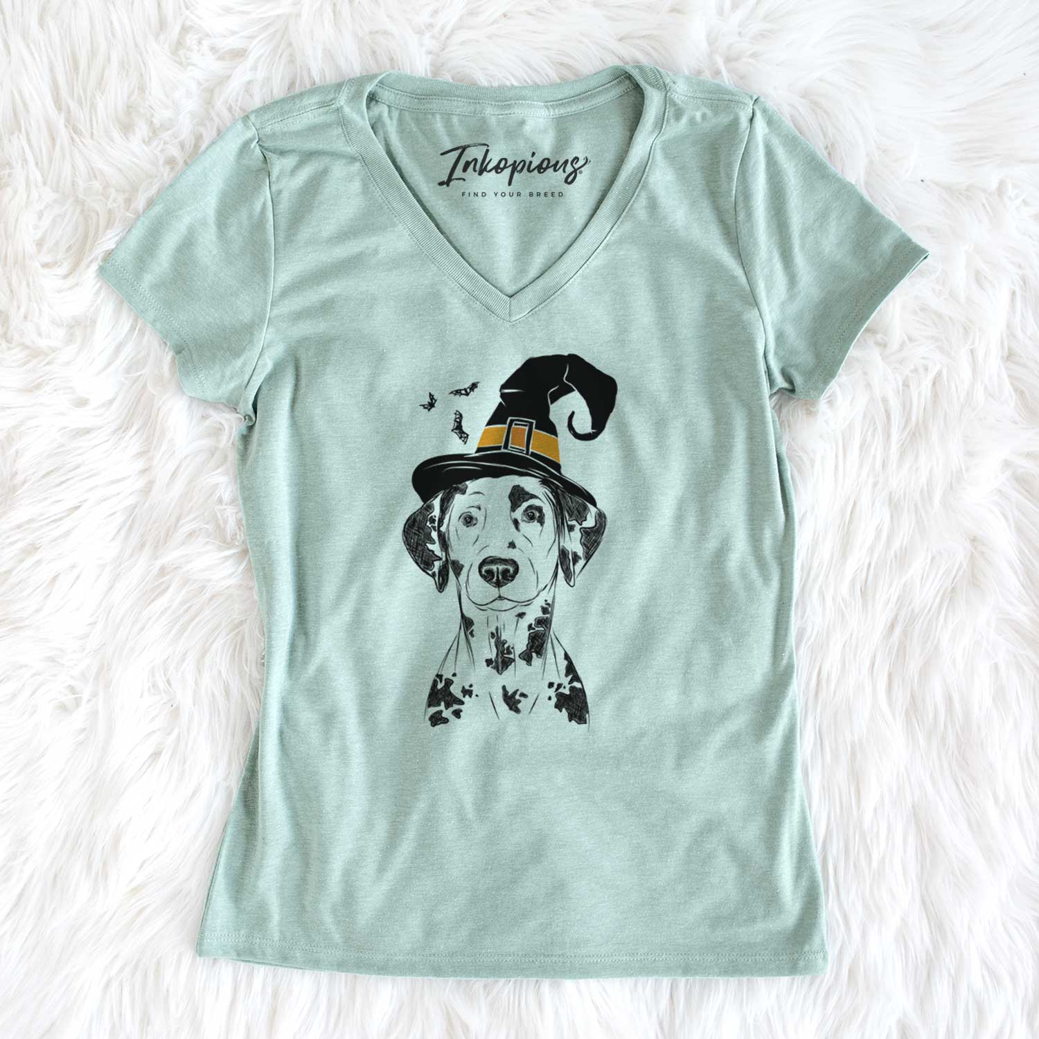 Witch Spot the Dalmatian - Women's V-neck Shirt